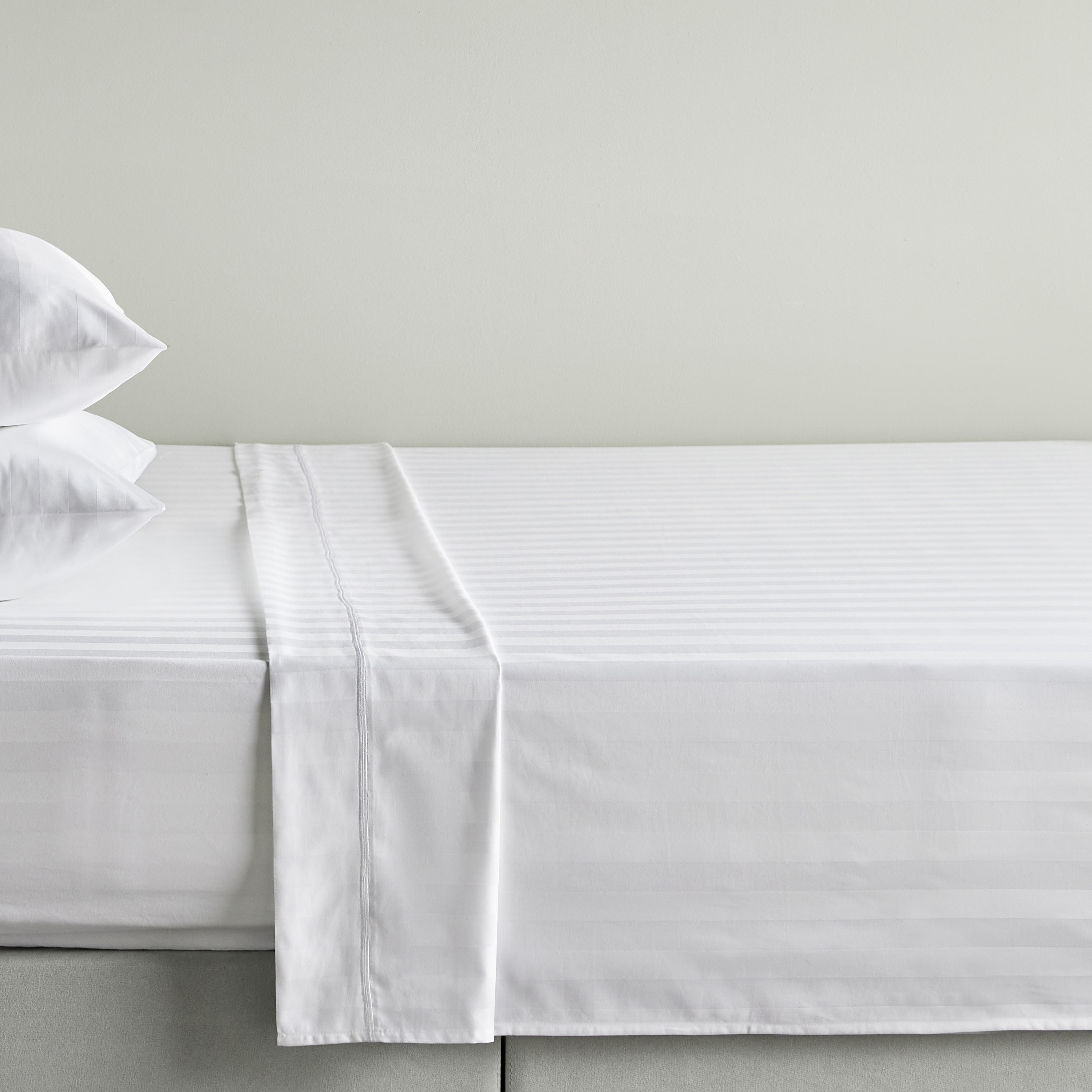 Satin Stripe Pima Cotton Sateen 525 Thread Count Super King Flat Sheet - 260x270 cm-household-bedding-sheetsandpillowcases-flatsheets-image-1