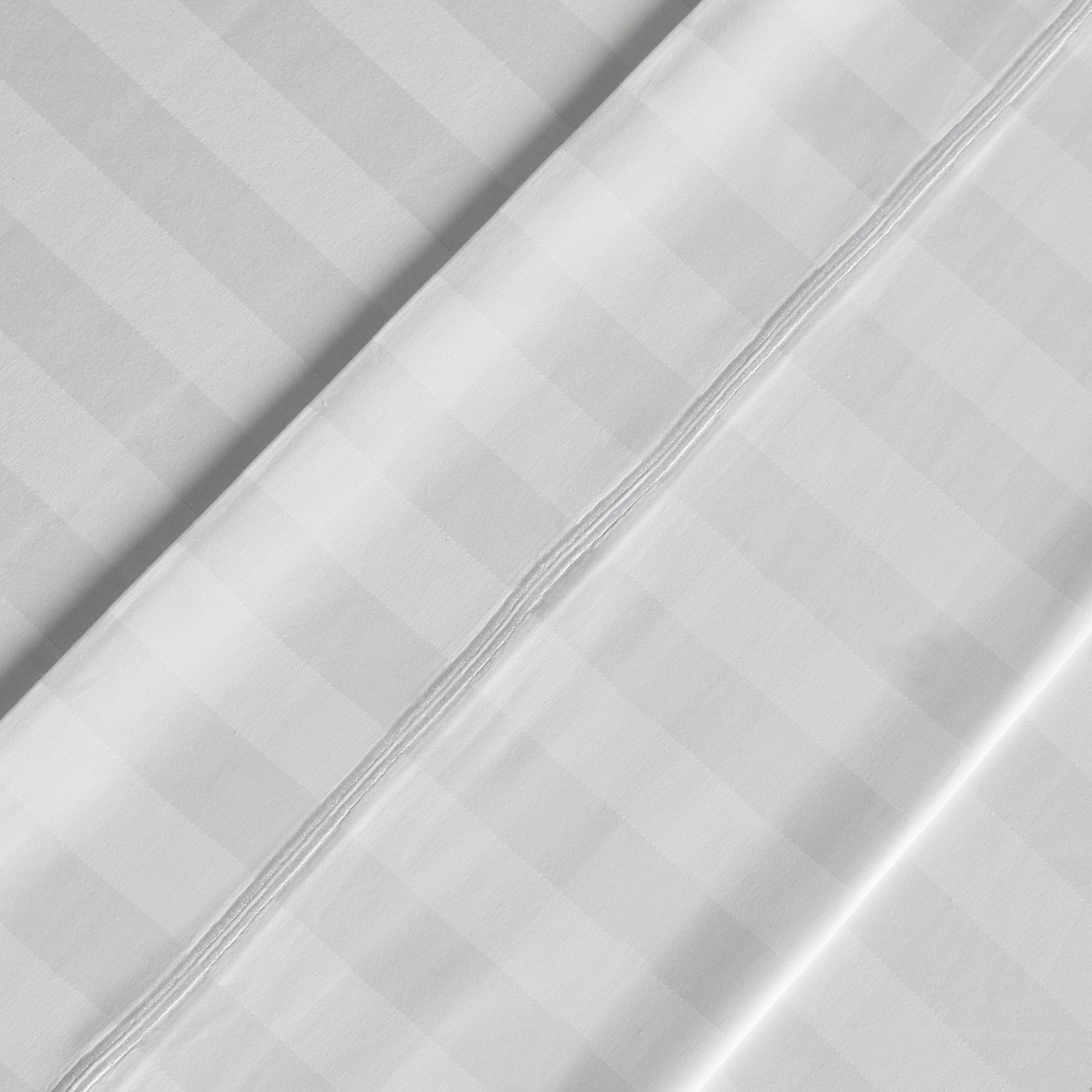 Satin Stripe Pima Cotton Sateen 525 Thread Count Super King Flat Sheet - 260x270 cm-household-bedding-sheetsandpillowcases-flatsheets-image-2