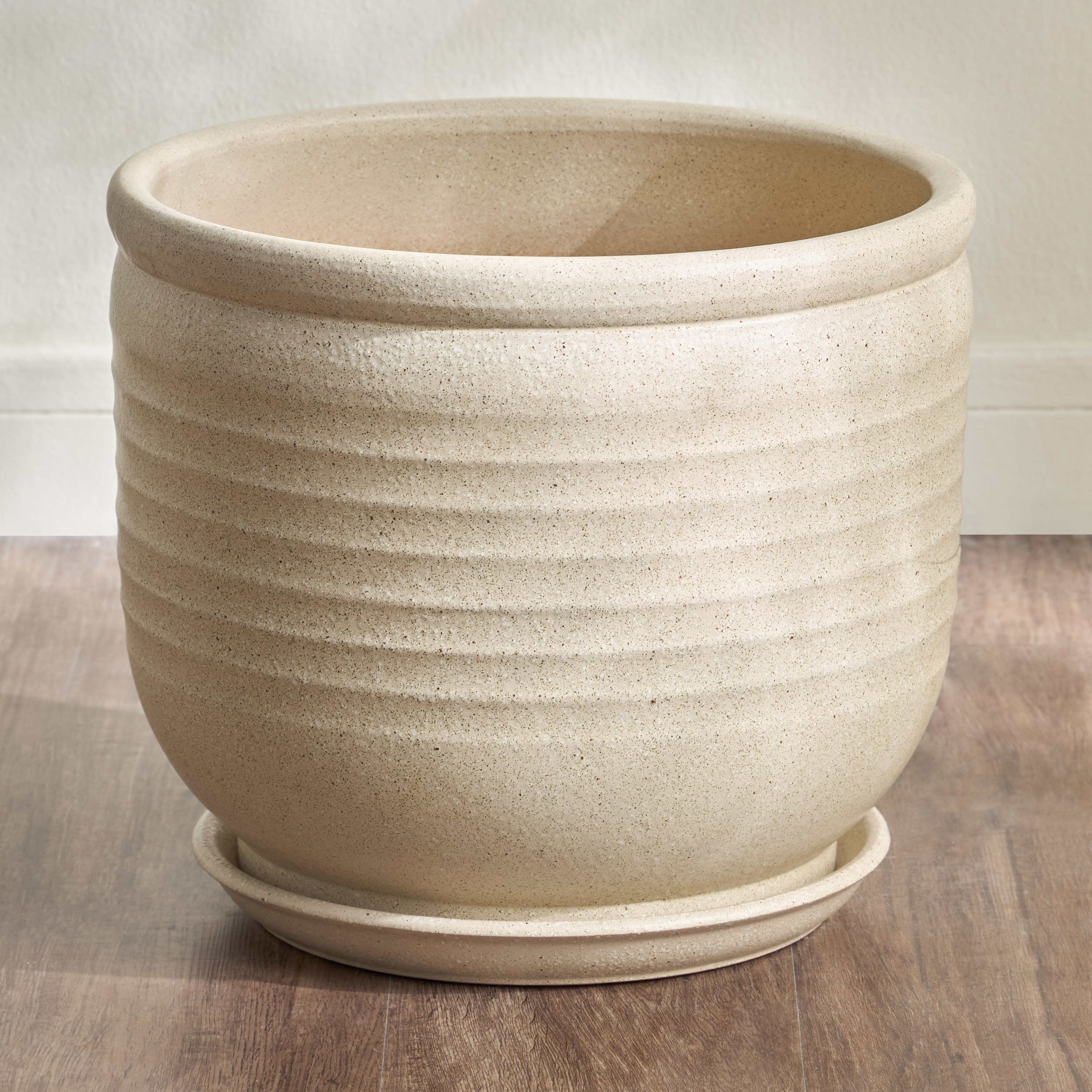 Coral Gables Ceramic Planter with Saucer-household-gardenandoutdoor-potsandplanters-planters-image-2