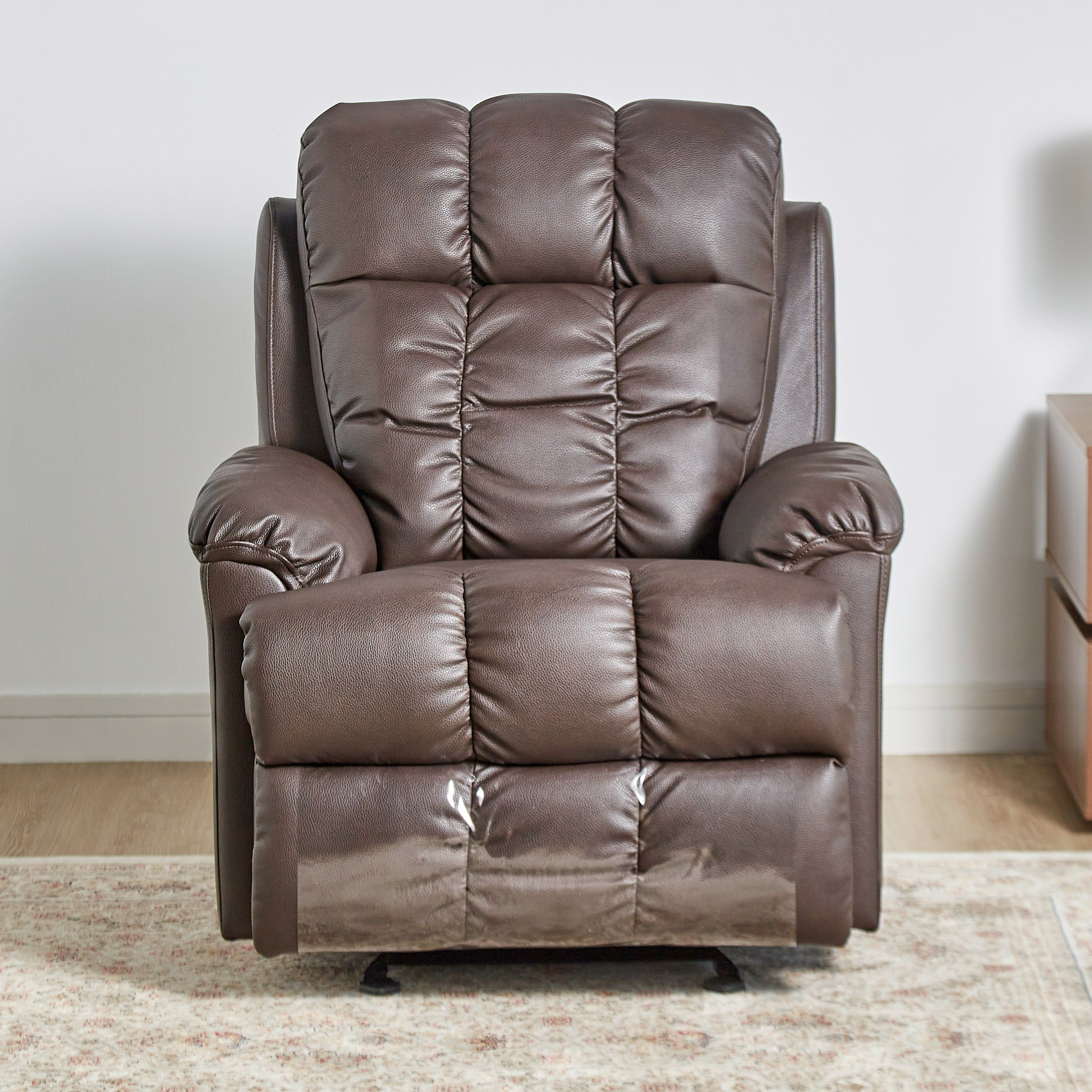 Small leather store rocker recliners