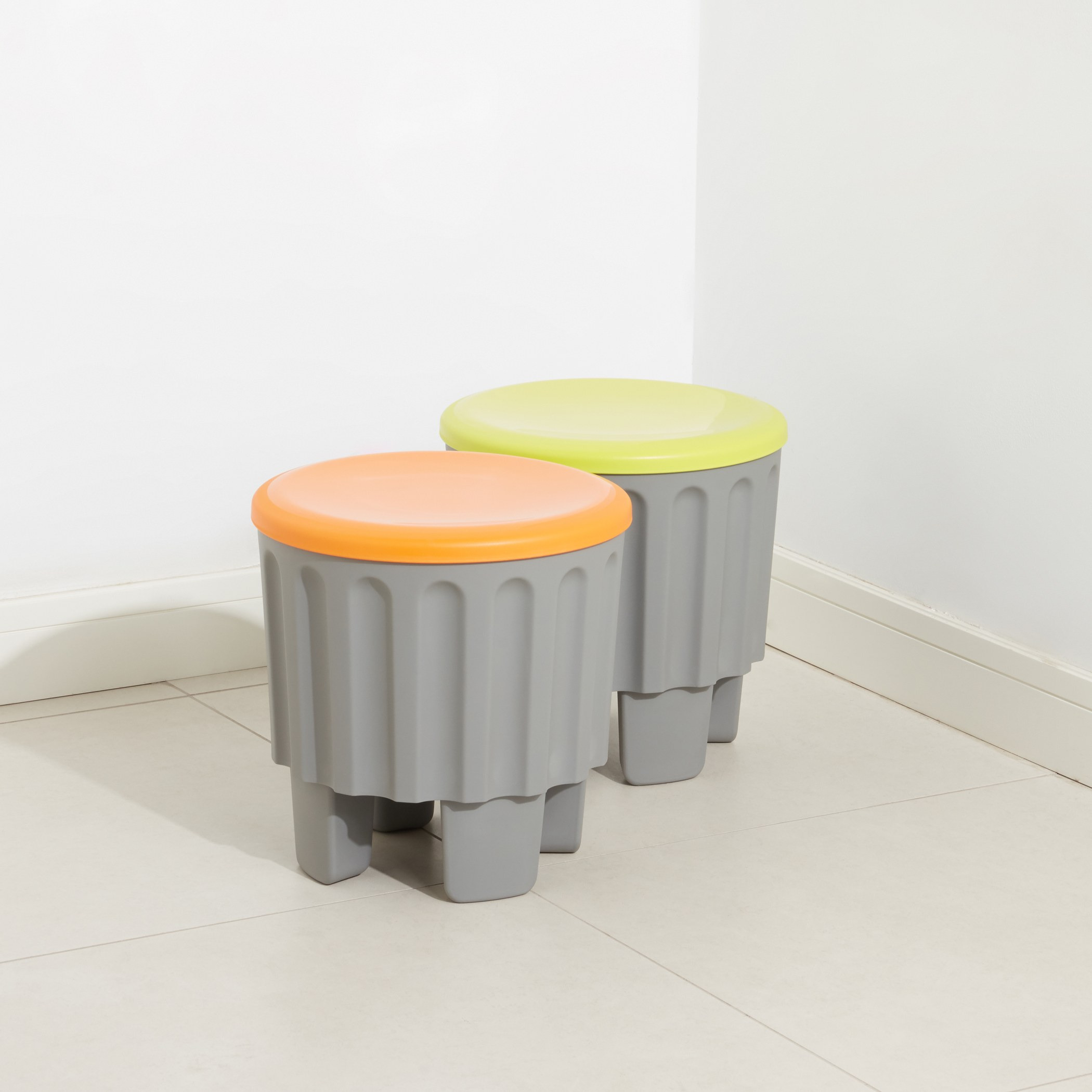 Shop Twin Cylindrical Storage Stool with Lid - Set of 2 Online ...