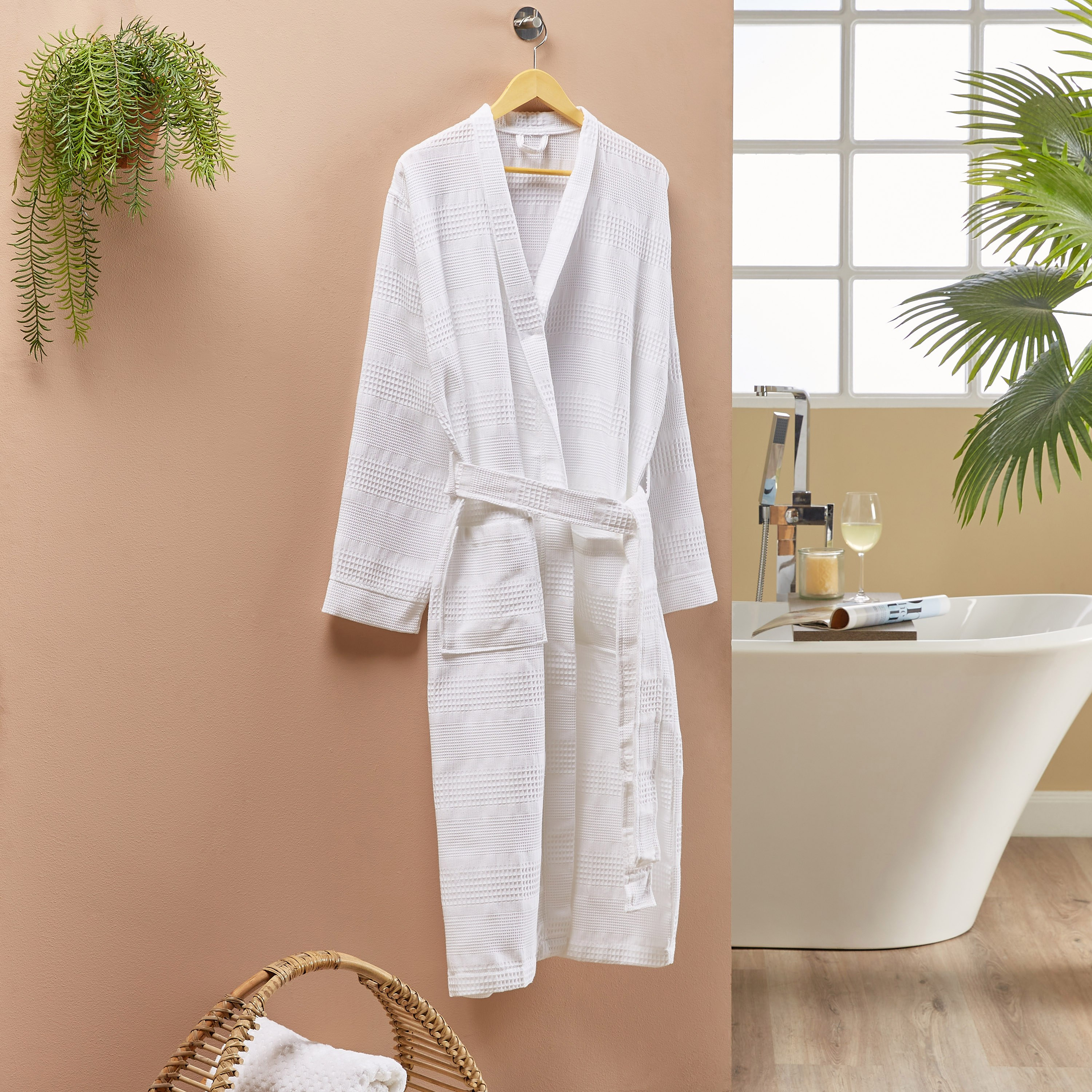 Infinity Textured Bathrobe with Tie Up-household-bathandlaundry-bathlinen-bathrobesandslippers-bathrobes-image-1