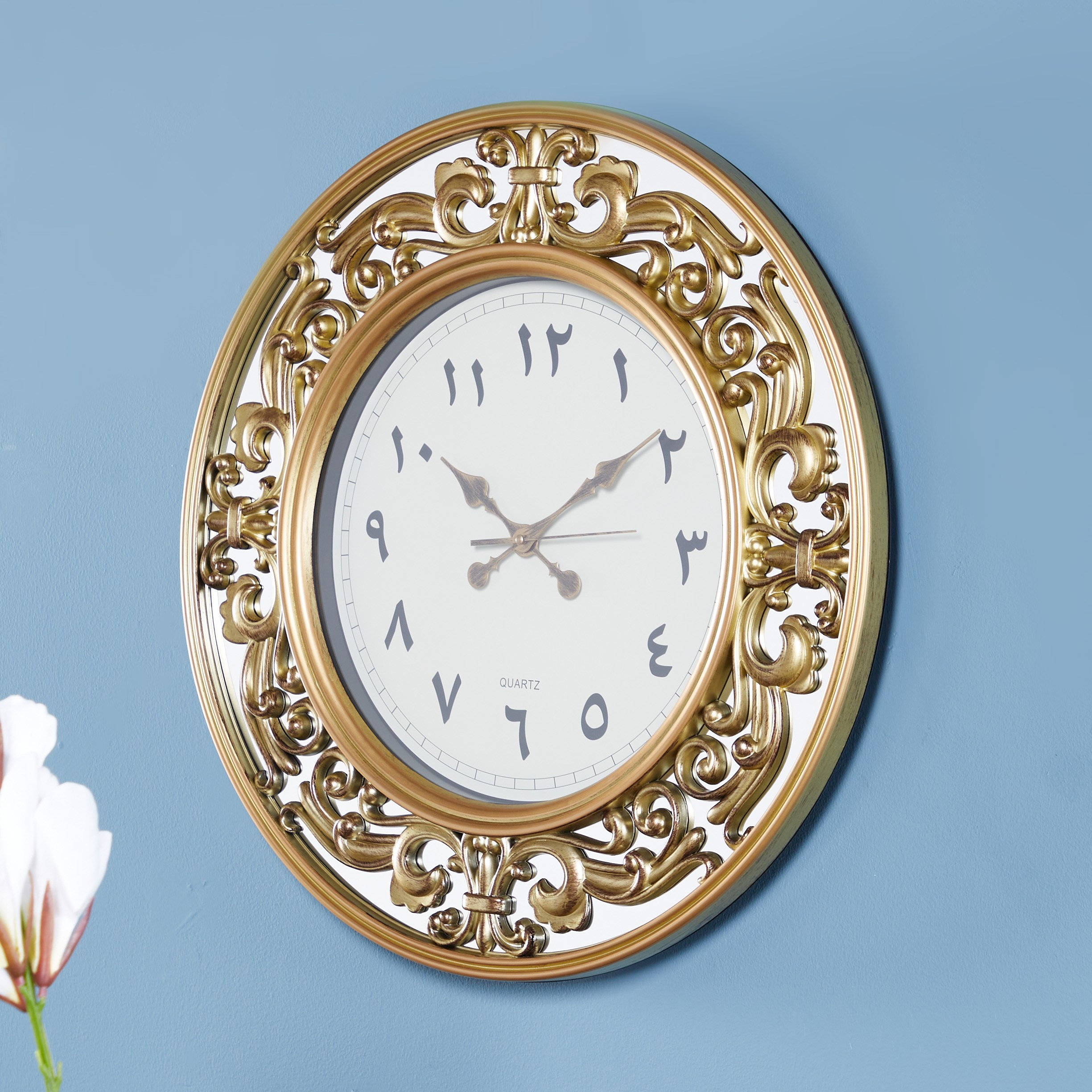 Ansdell Metallic Finish Round Wall Clock-household-walldecorandmirrors-clocks-image-2