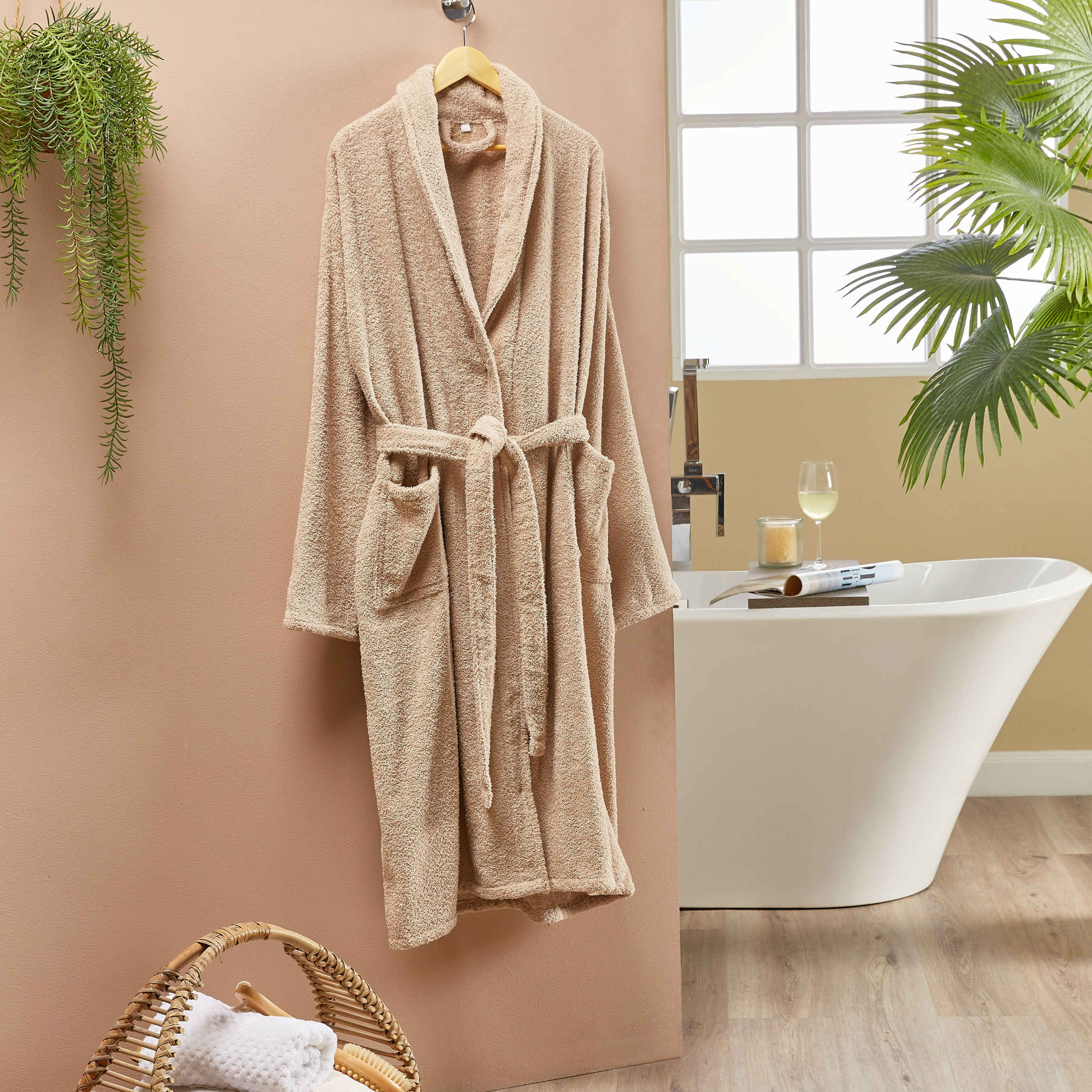 Ashley Pocket Detail Bathrobe-household-bathandlaundry-bathlinen-bathrobesandslippers-bathrobes-image-1