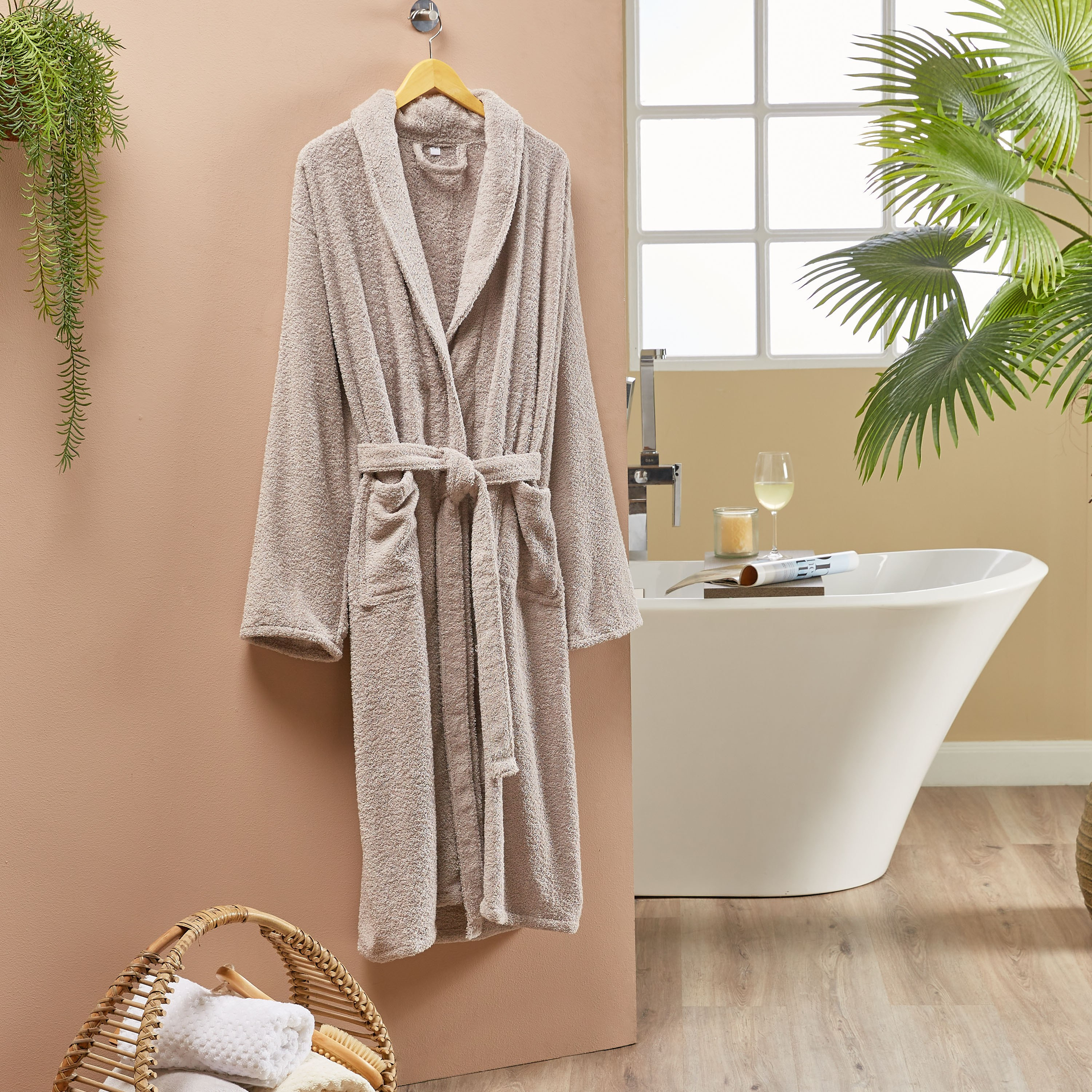 Ashley Pocket Detail Bathrobe-household-bathandlaundry-bathlinen-bathrobesandslippers-bathrobes-image-1