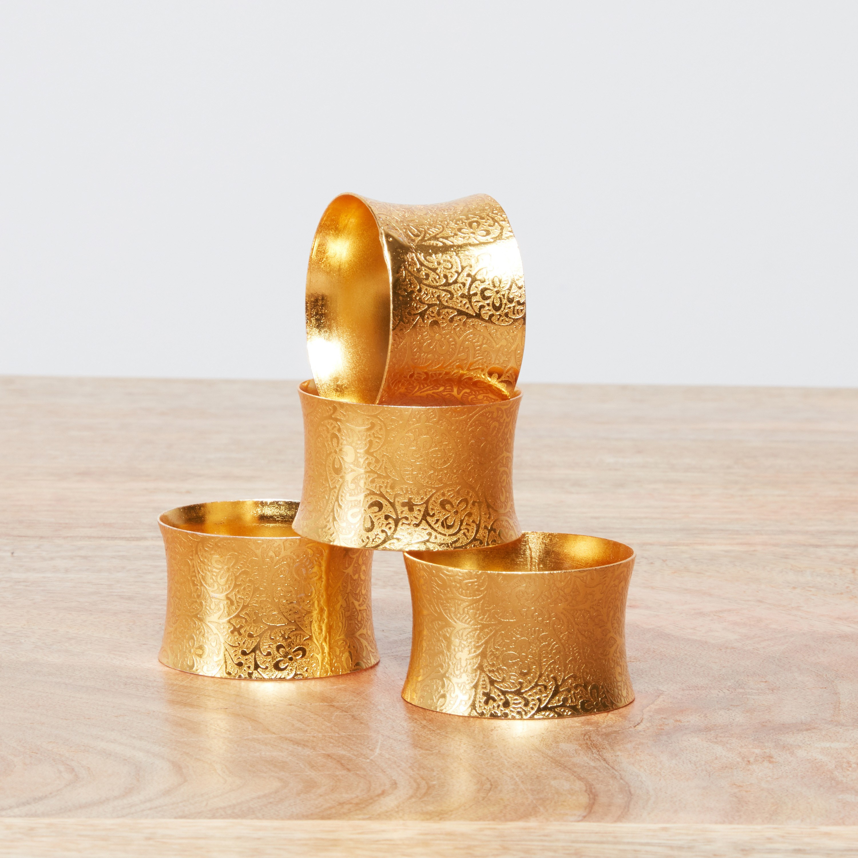 Monosuzani Floral Patterned Napkin Ring - Set of 4-household-dining-tablelinen-napkinsandaccessories-image-2