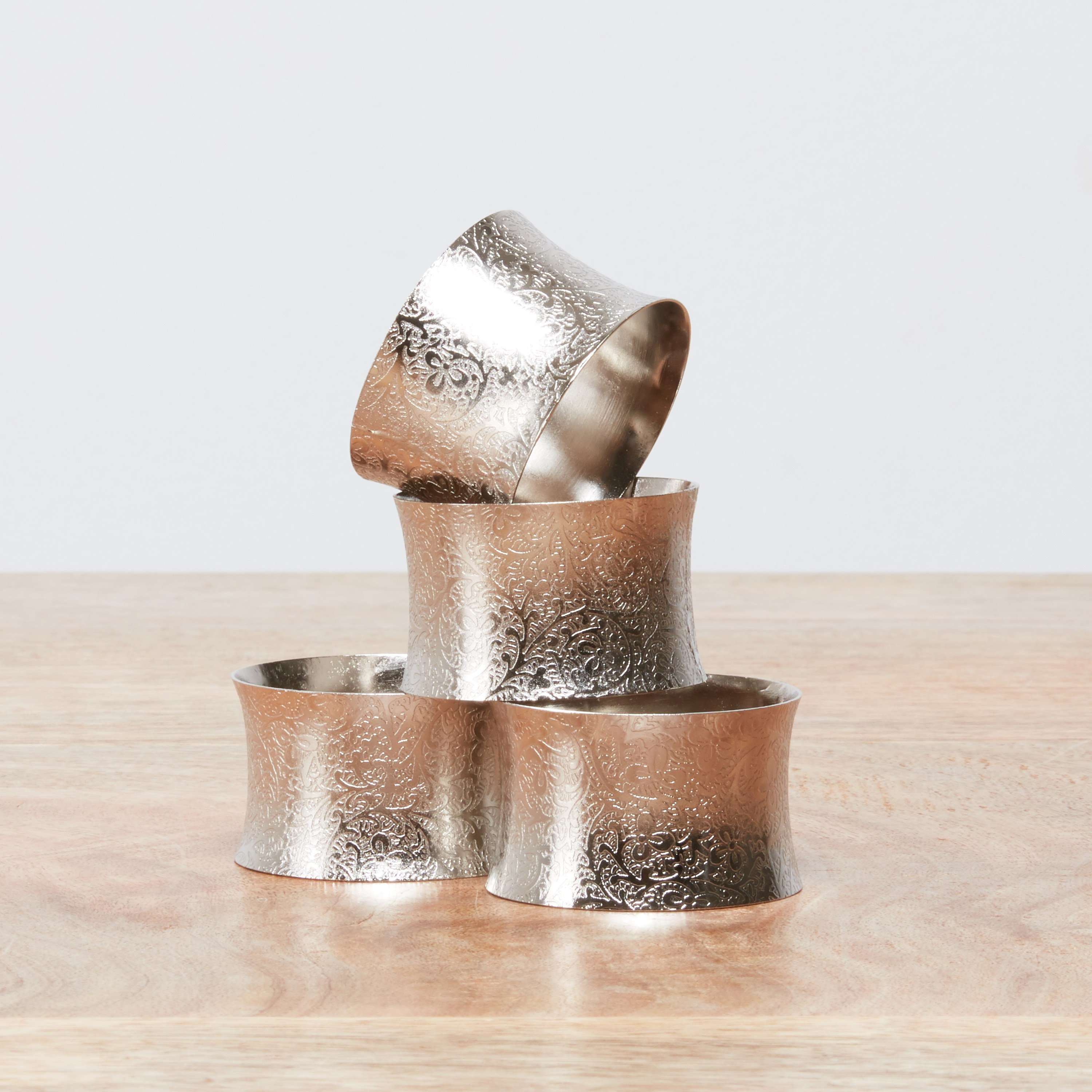 Monosuzani Floral Patterned Napkin Ring - Set of 4-household-dining-tablelinen-napkinsandaccessories-image-2