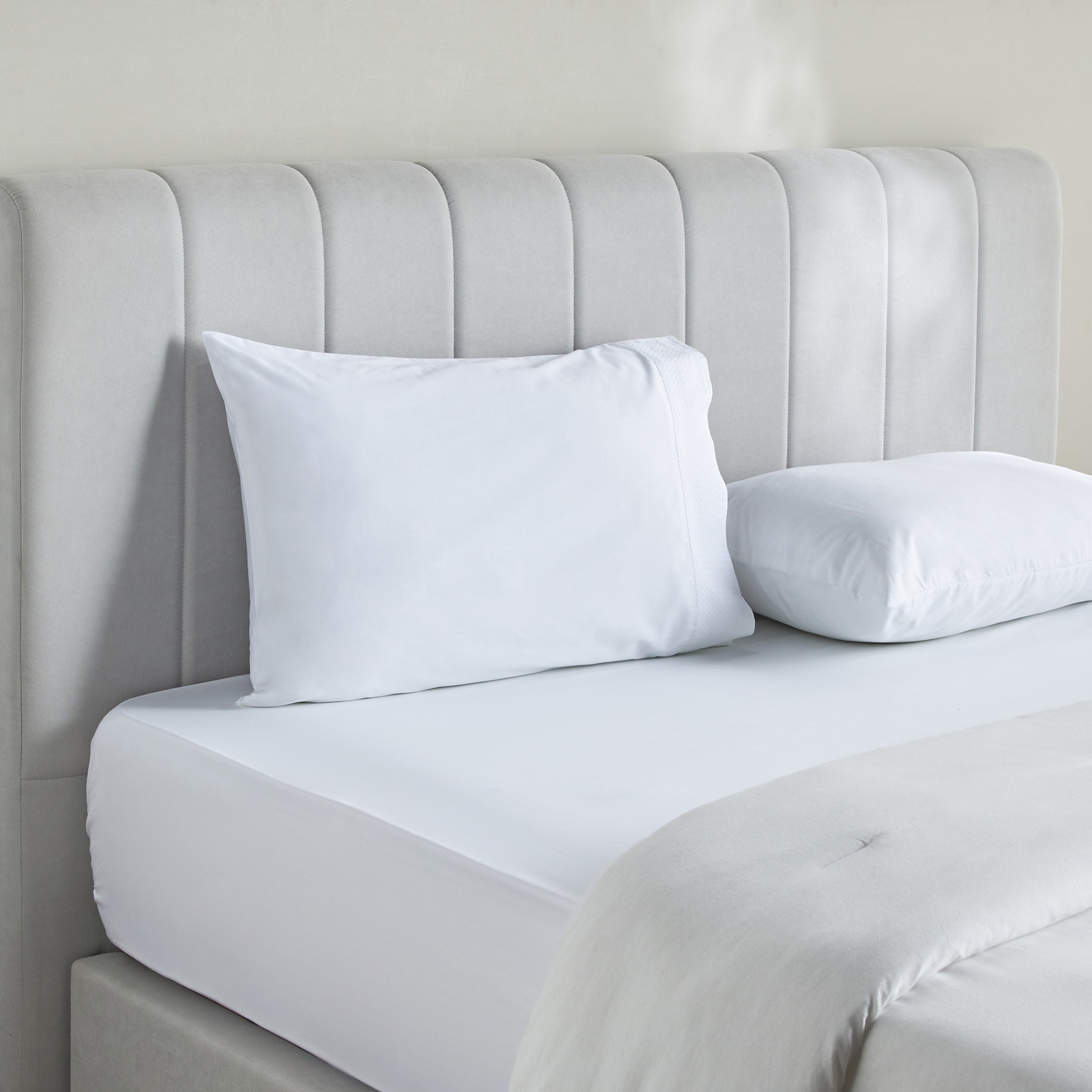 Eternity Cotton Percale 325 Thread Count Full Fitted Sheet - 120x200 cm-household-bedding-sheetsandpillowcases-fittedsheets-image-3