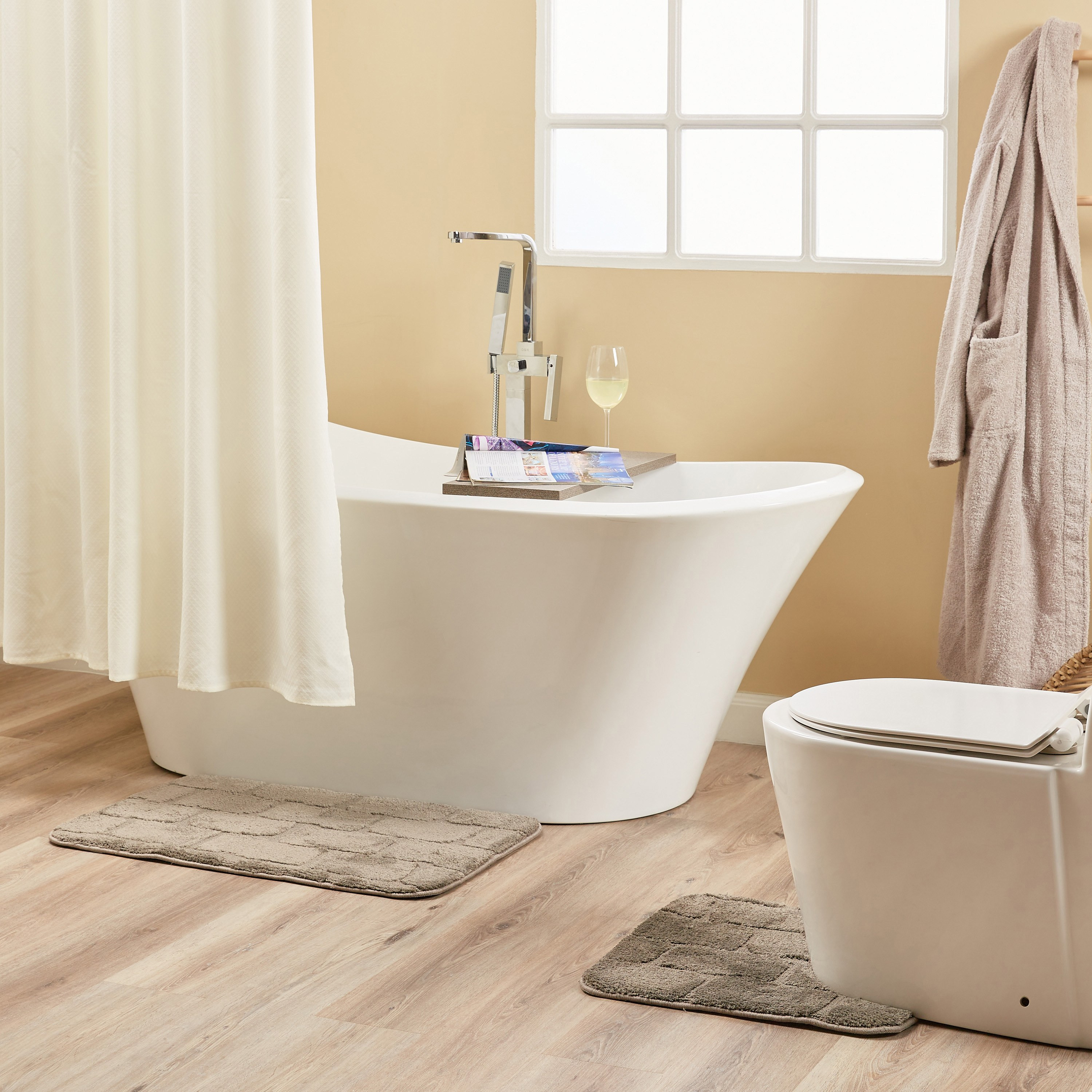 Bricks Memory Foam 2-Piece Bath Mat and Contour Set - 50x80 cm-household-bathandlaundry-bathlinen-bathmatsandtubmats-image-5