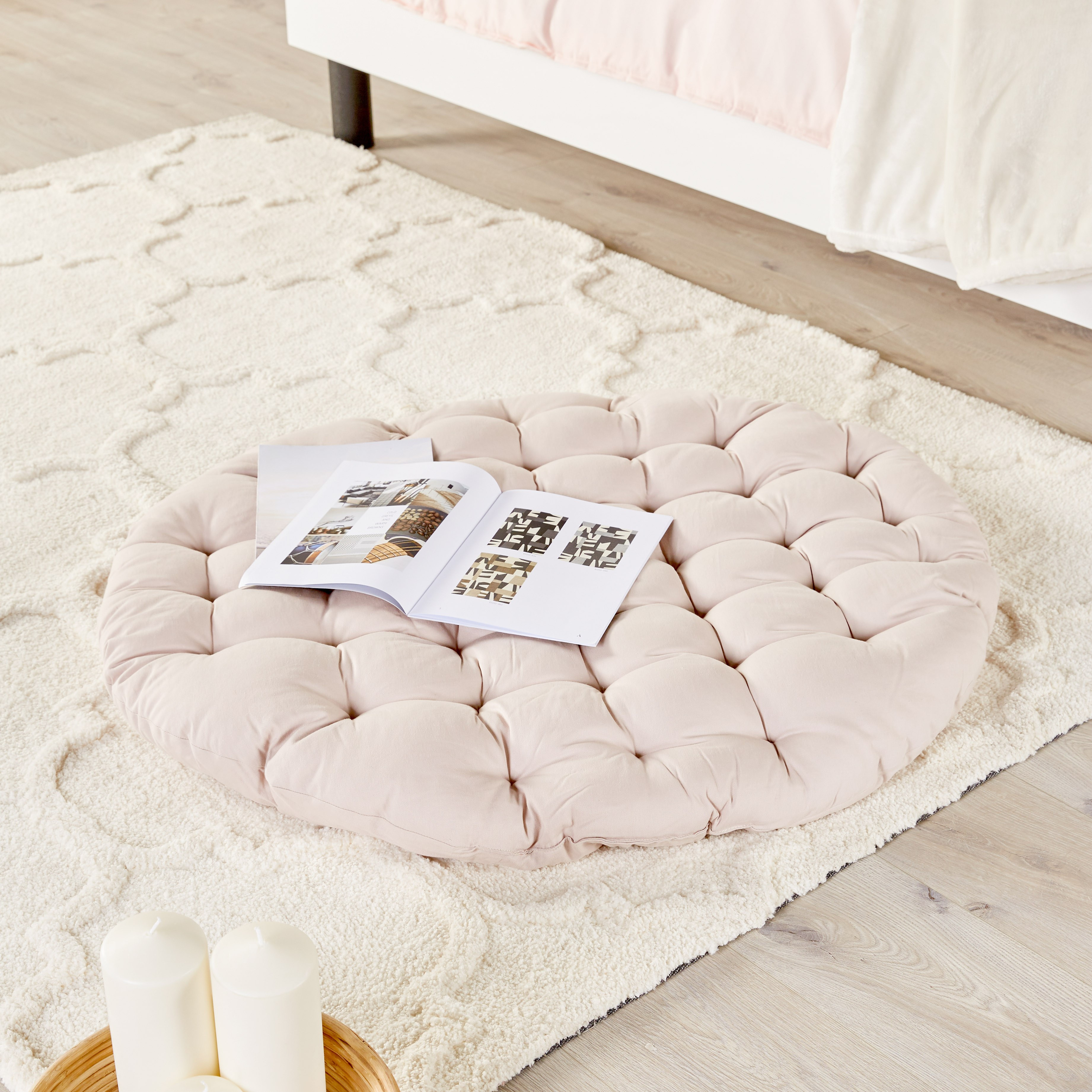 Quilted store floor cushions