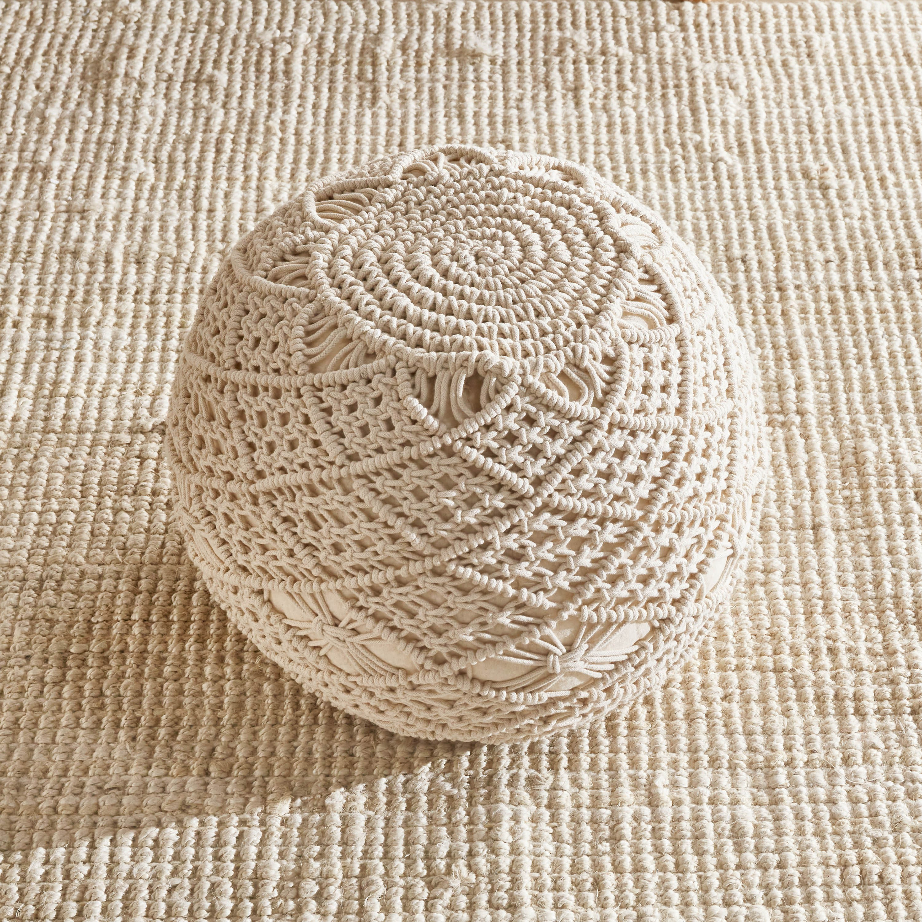 Macrane Pouf - 40x55 cm-household-cushionsandthrows-poufs-image-2