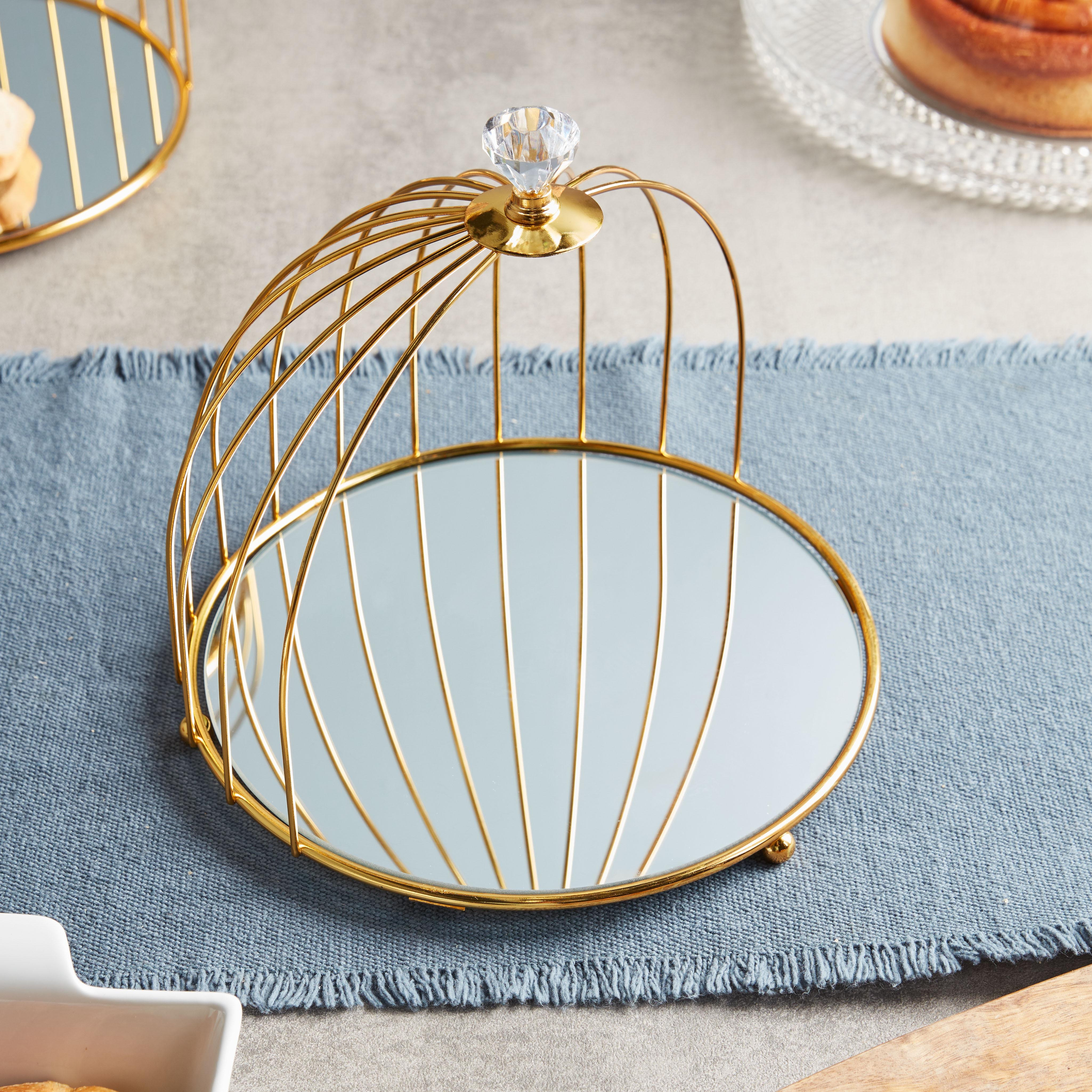 Amesbury 1-Layer Server with Mirrored Tray-household-dining-serveware-cakestands-image-2