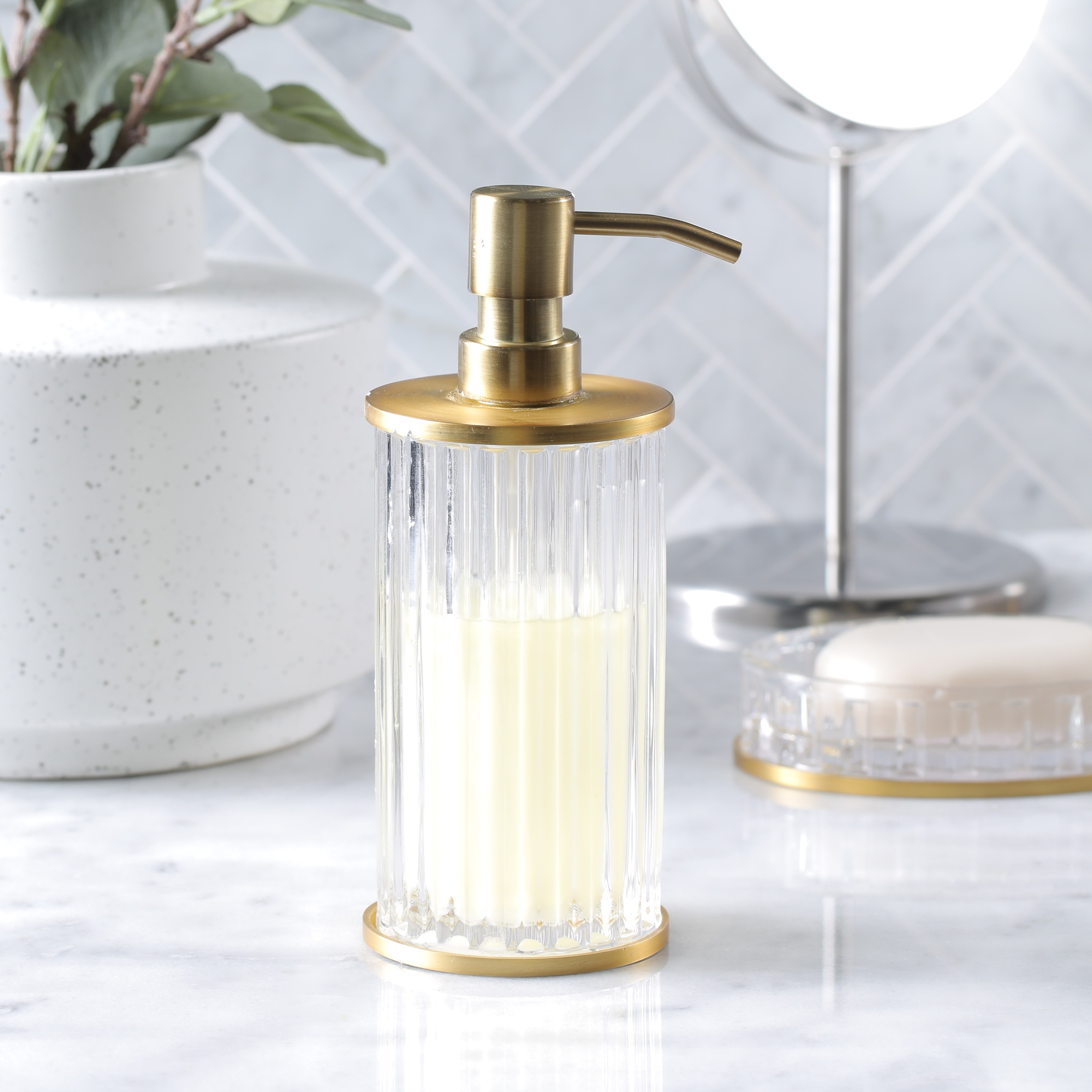 Brandon Moulded Glass Liquid Soap Dispenser-household-bathandlaundry-bathaccessories-soapdishesanddispensers-image-1
