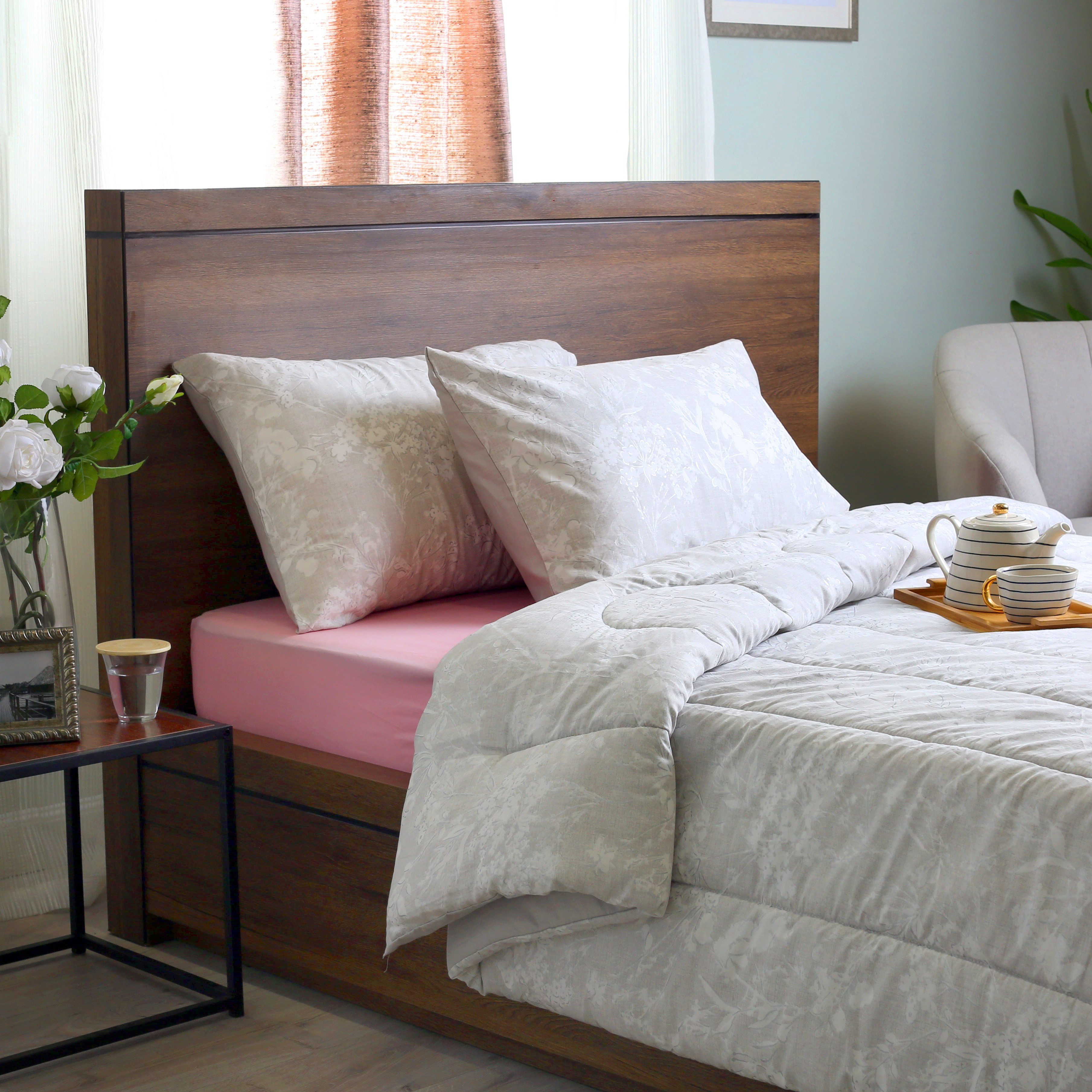 شرشف مطاطي كوين سادة - سيرينتي - 140x240 سم-kids-beddingandwindows-bedding-fittedandflatsheets-image-4