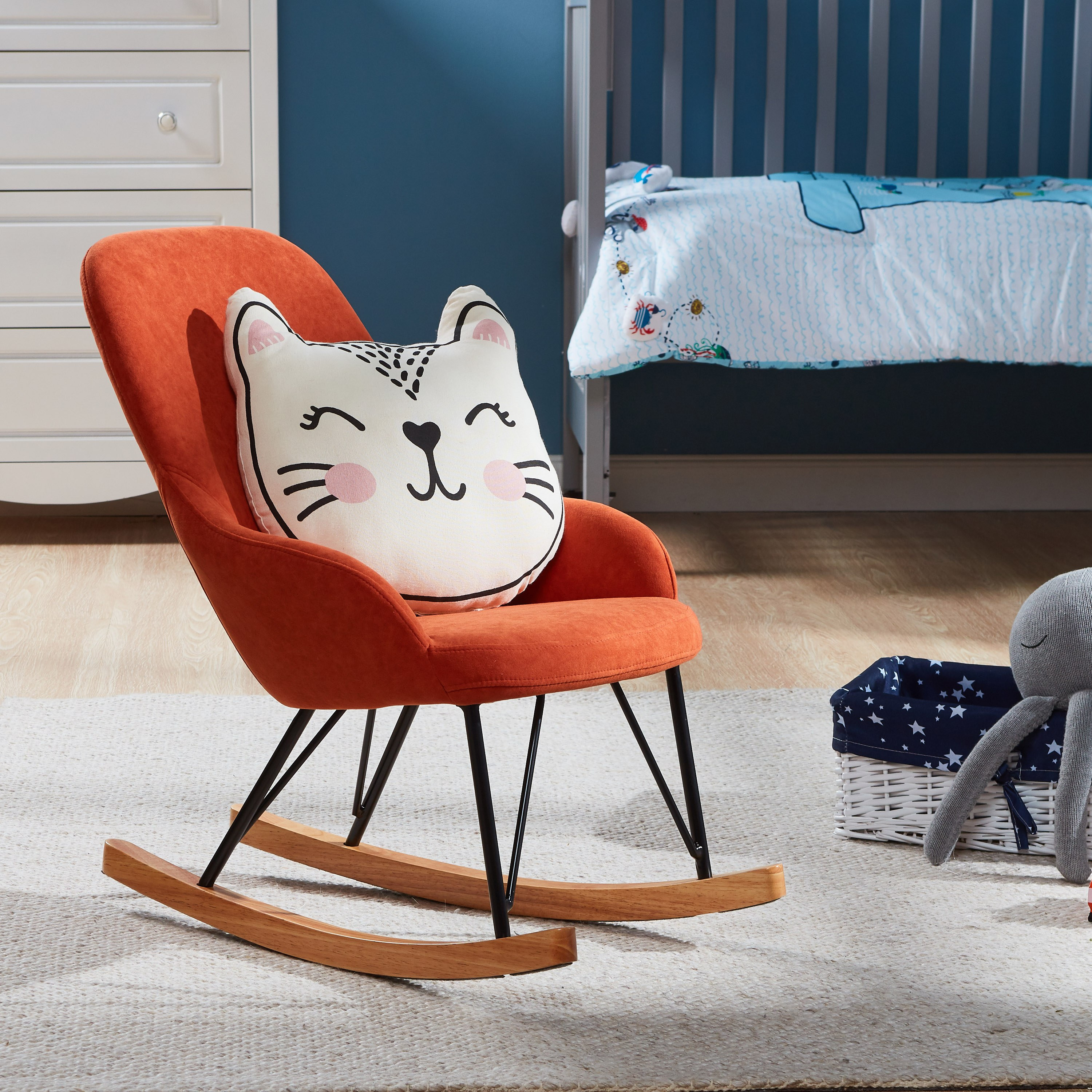 Kids rocking chair online cushion