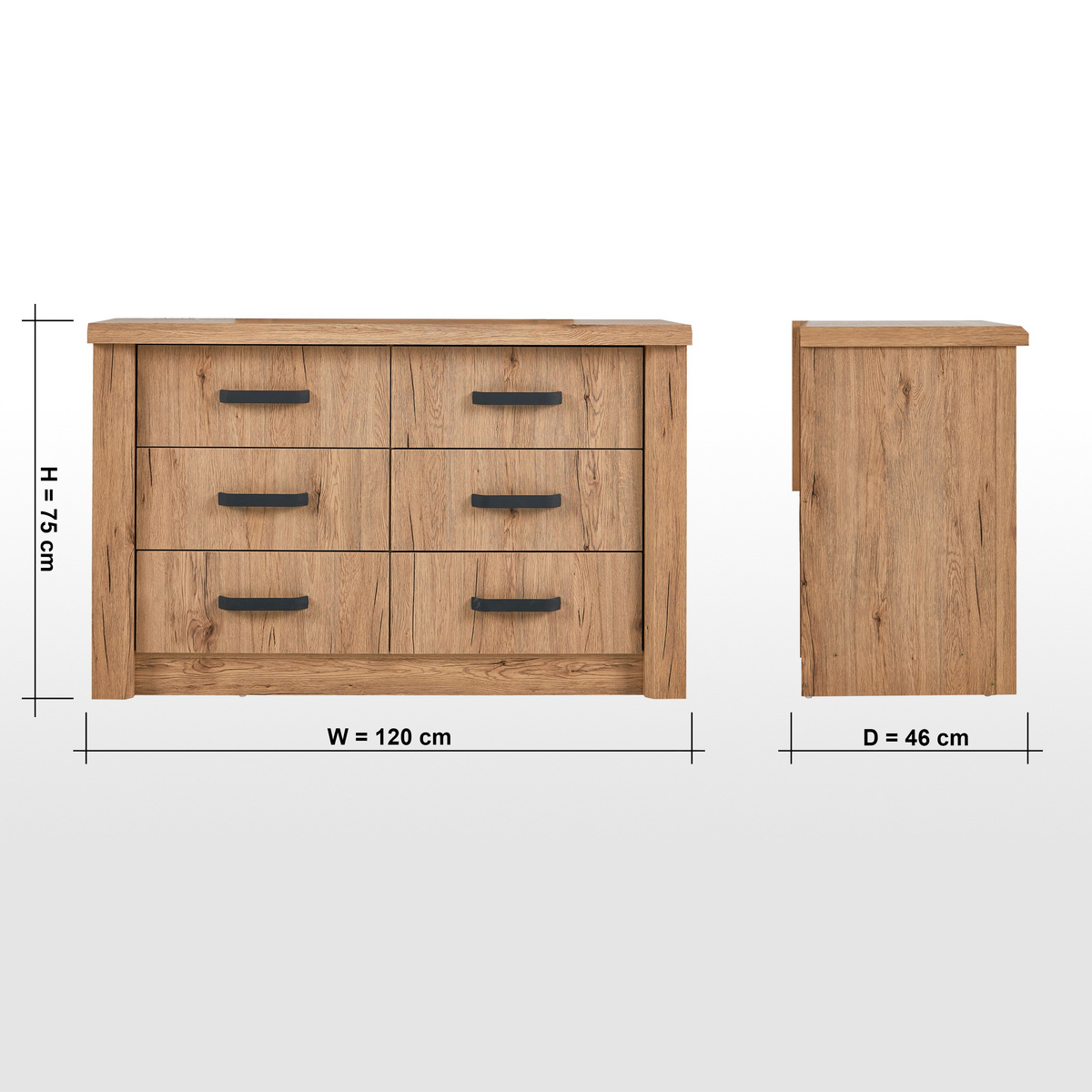 تسريحة غرفة نوم بـ6 أدراج - ميدلي 21 | تسريحة غرفة نوم بـ6 أدراج - ميدلي