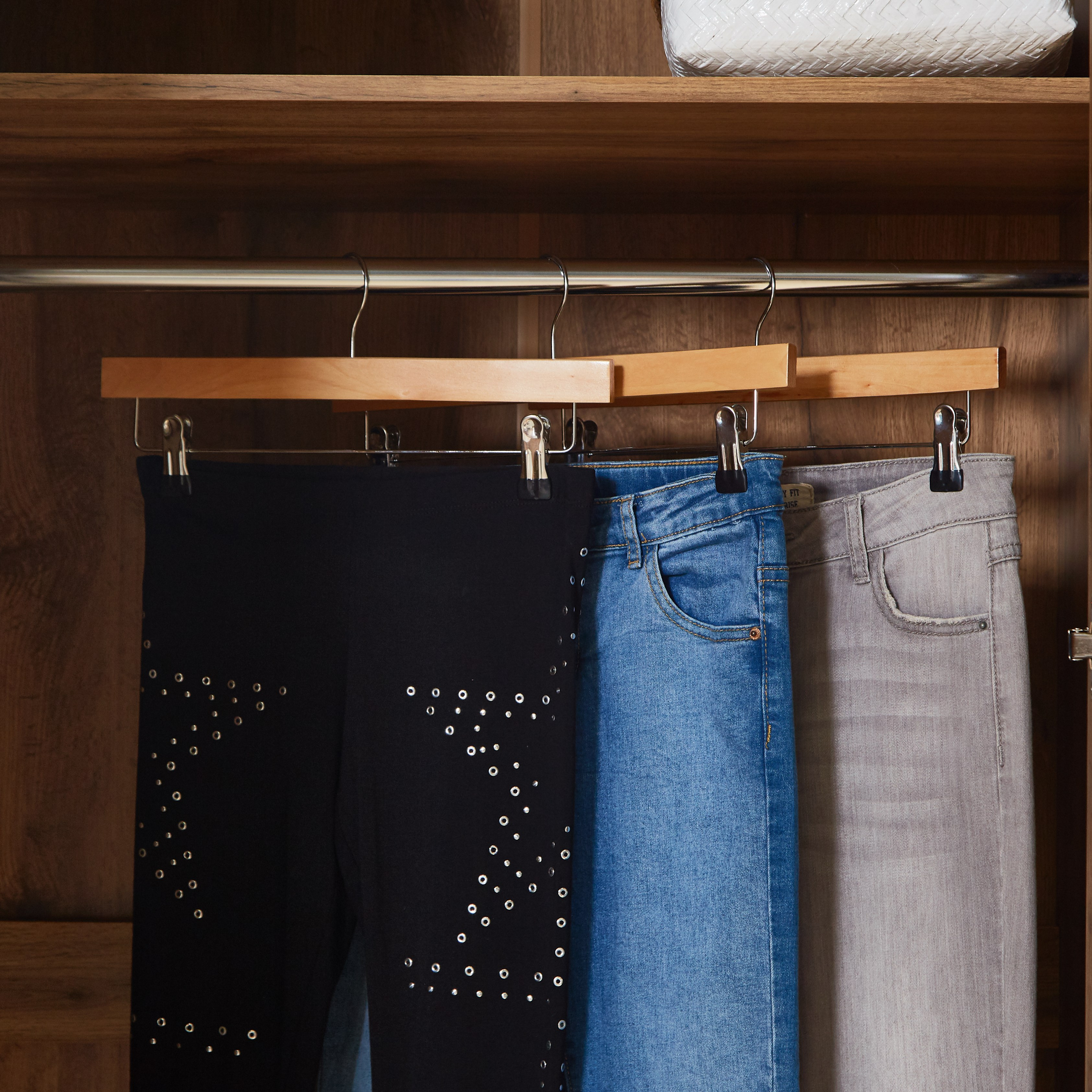 Lotus Trouser Hanger with Clips - Set of 3-household-storage-closetstorage-hangers-image-2