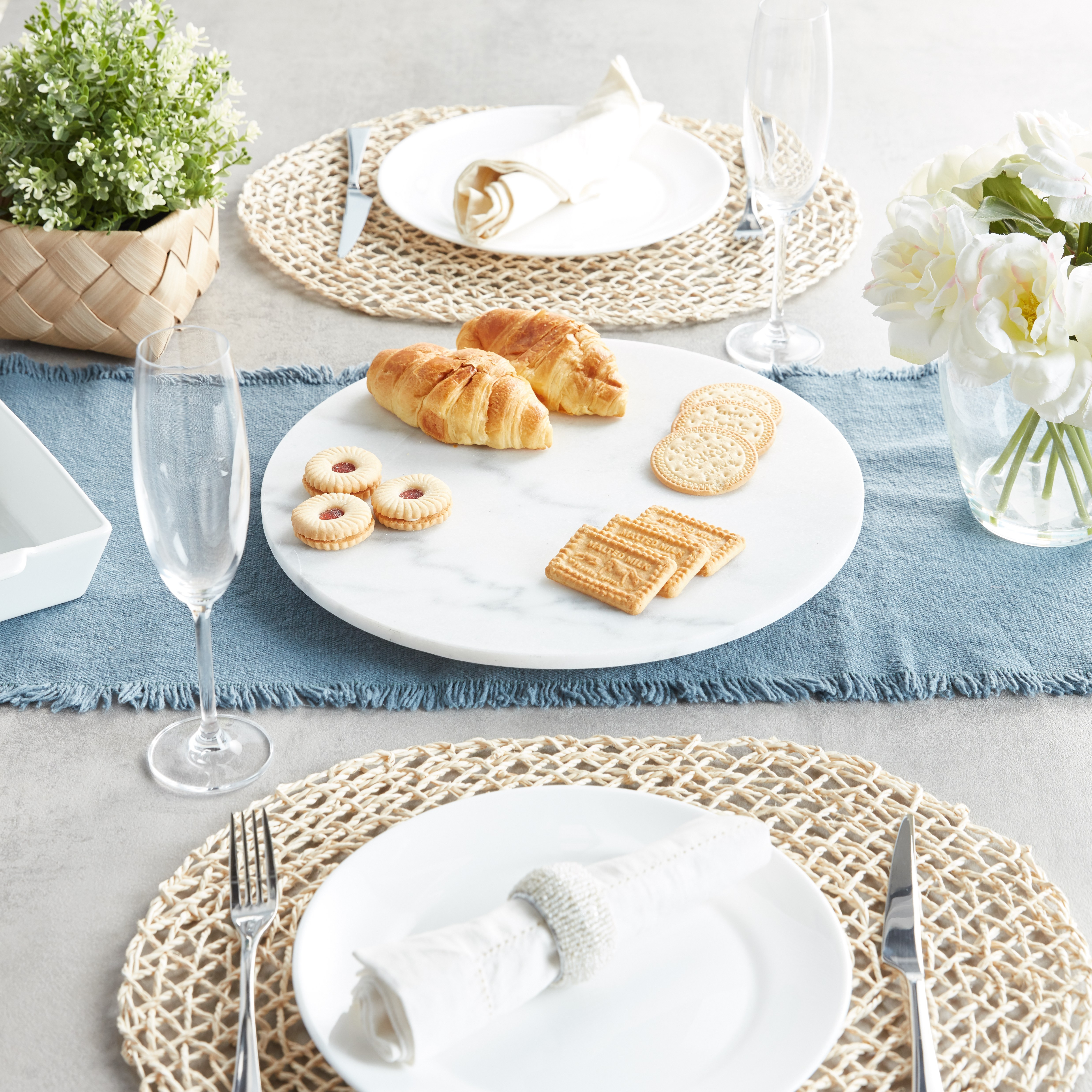 Landeluxe Lazy Susan with Glass Base - 35x2.5 cms-household-dining-serveware-servingplatters-image-4