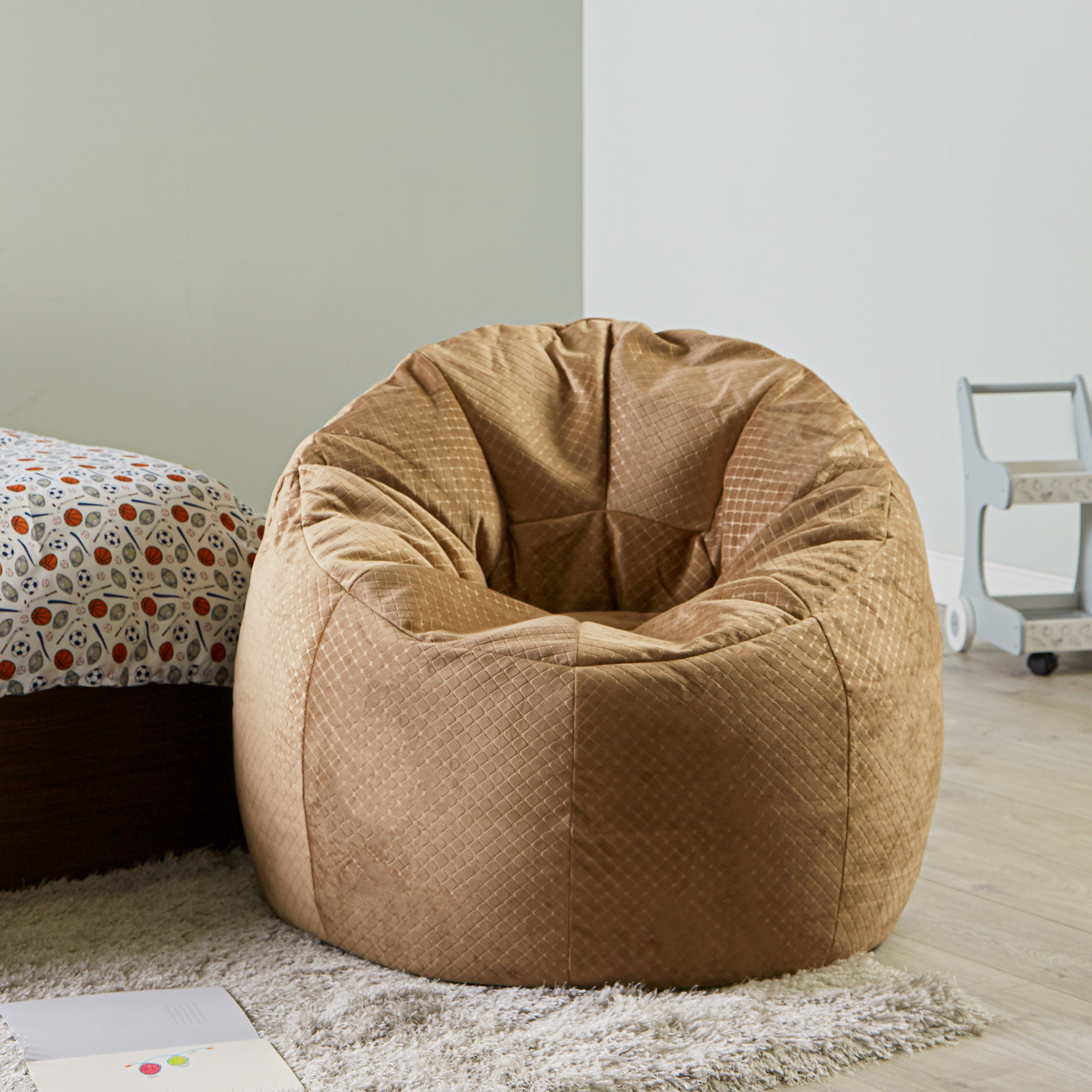 كرسي بين باج مخملي بارز الملمس-household-cushionsandthrows-beanbags-image-5