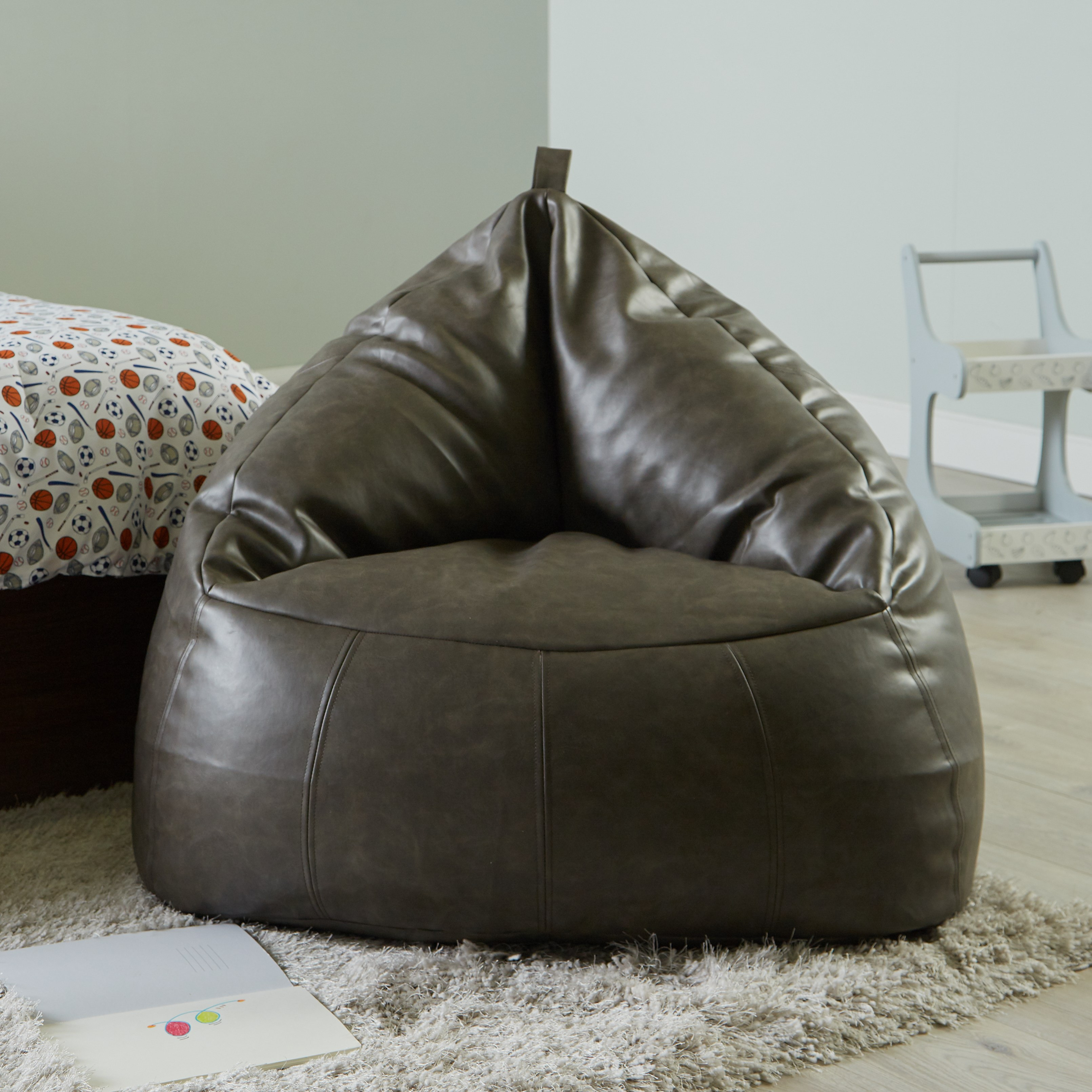 Faux Leather Bean Bag Chair-household-cushionsandthrows-beanbags-image-1