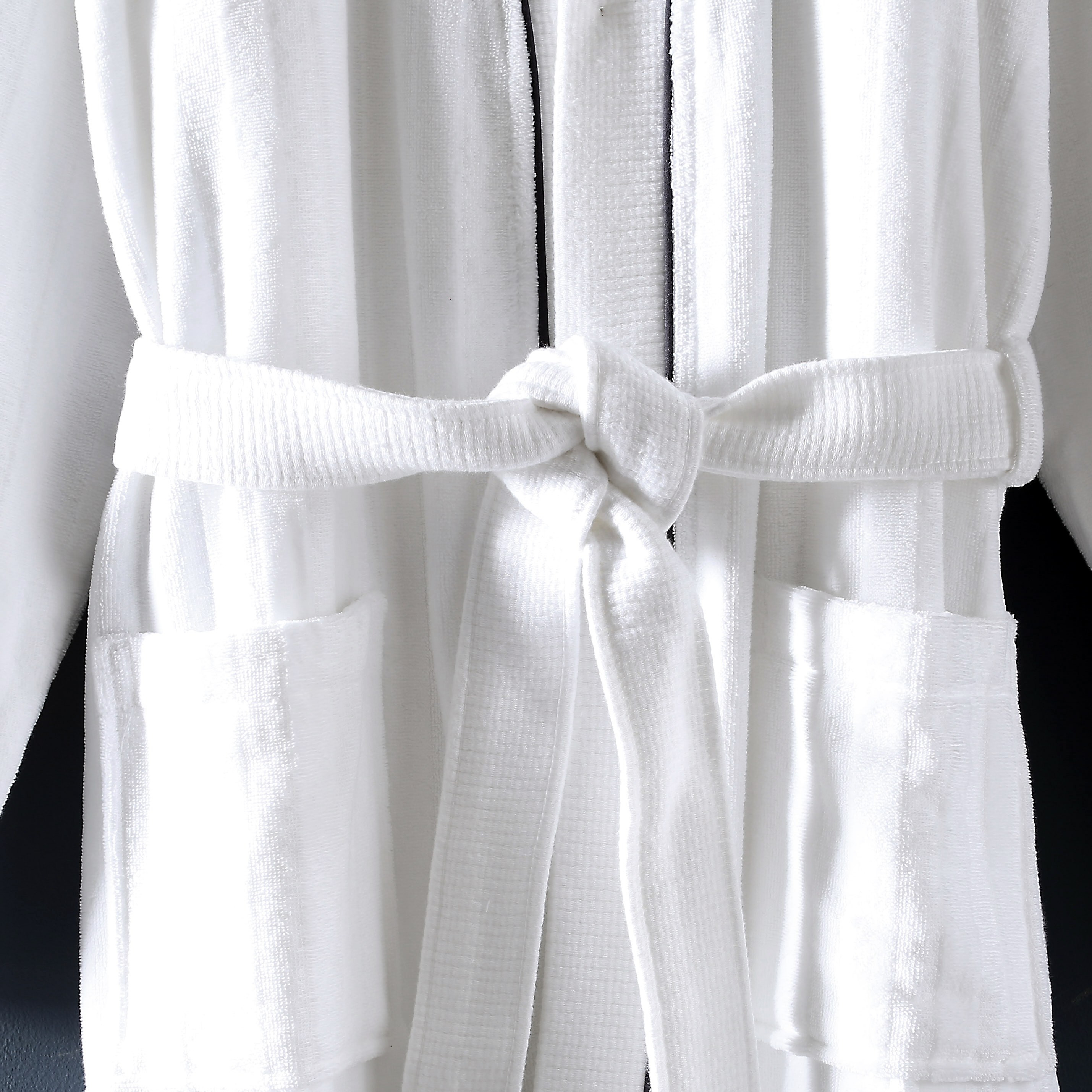 Wellington Stripe Textured Bathrobe - M-household-bathandlaundry-bathlinen-bathrobesandslippers-bathrobes-image-3
