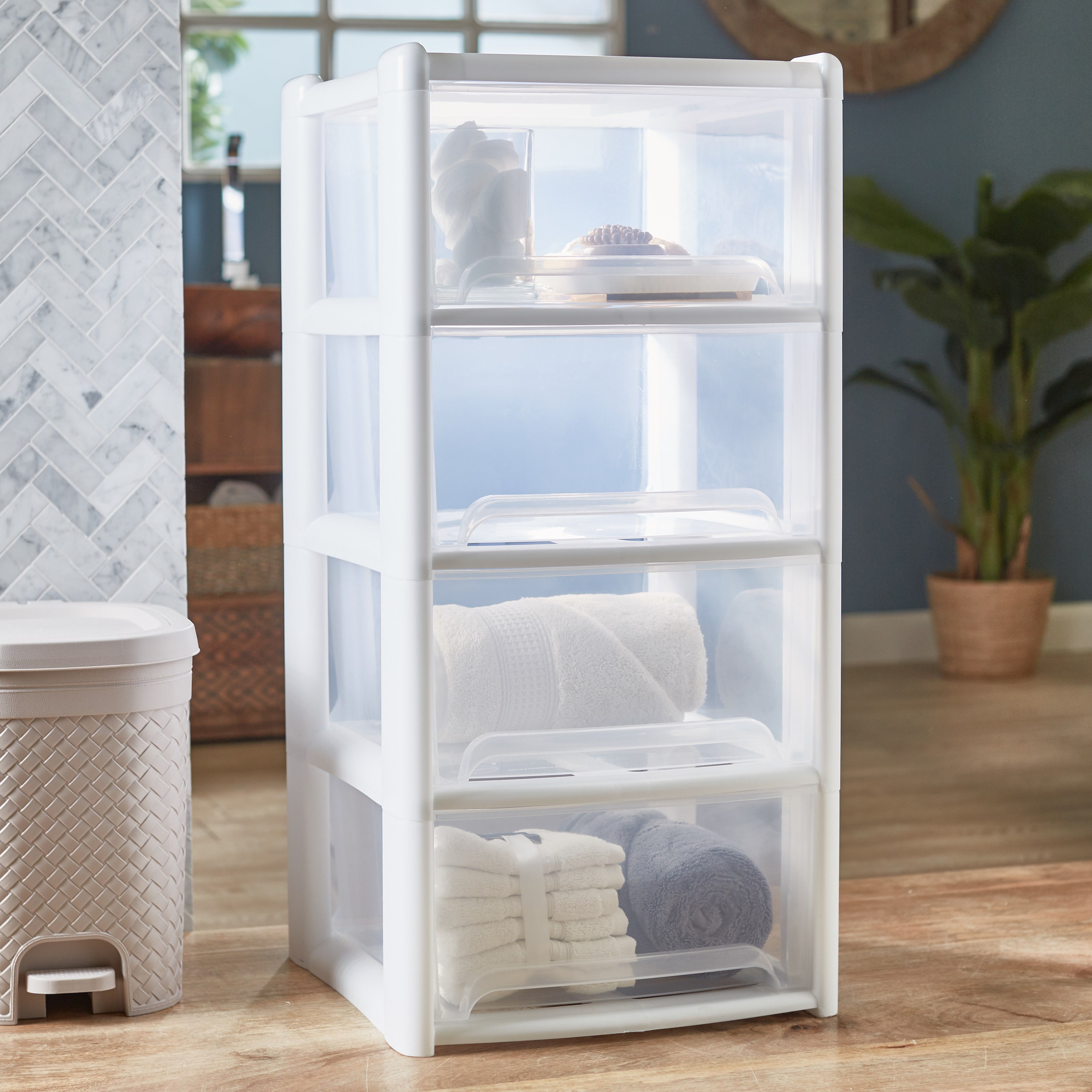 Lucca 4-Drawer Tower - 39x39x80 cms-household-storage-storagesolutions-drawercabinets-image-3