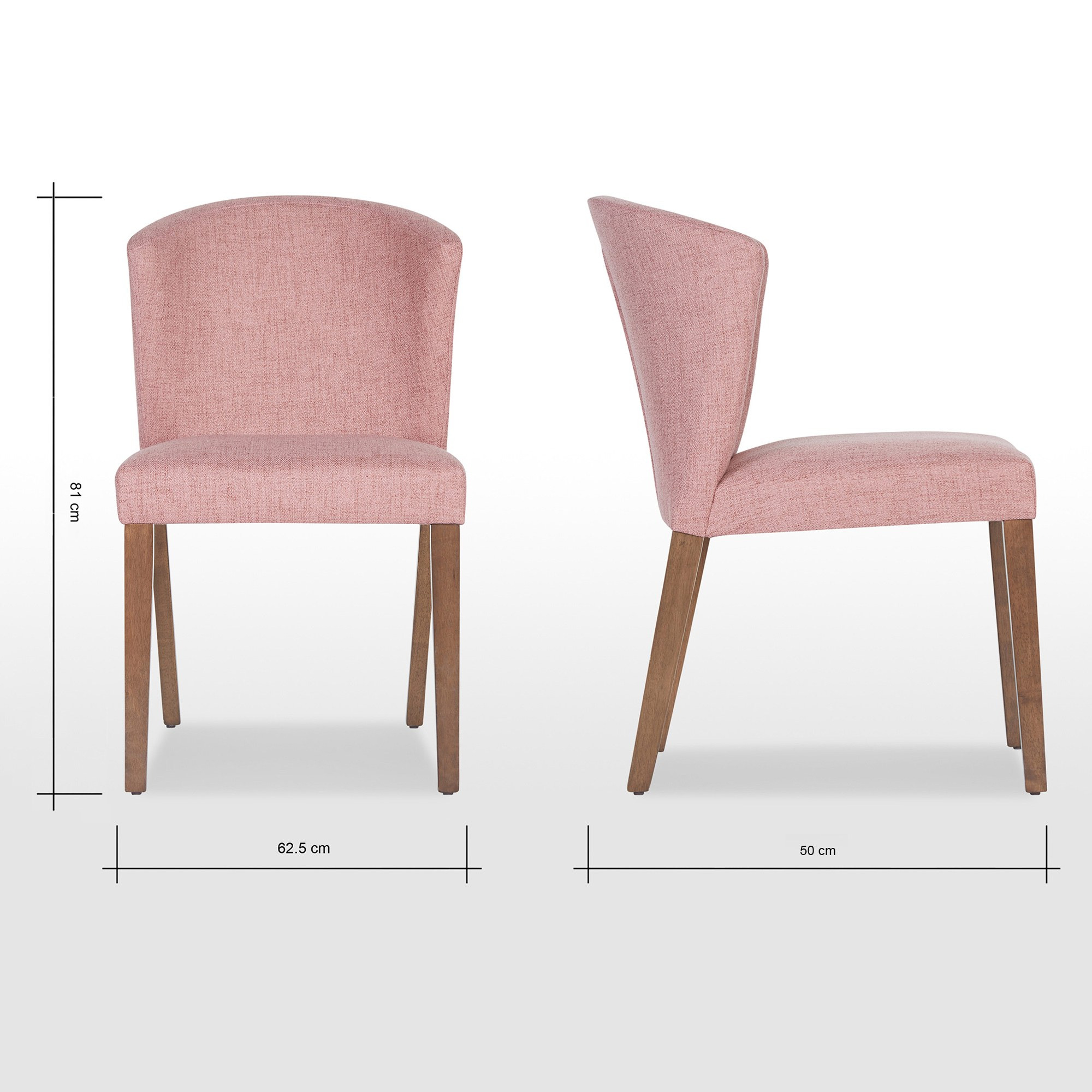 Pink fabric store dining chairs