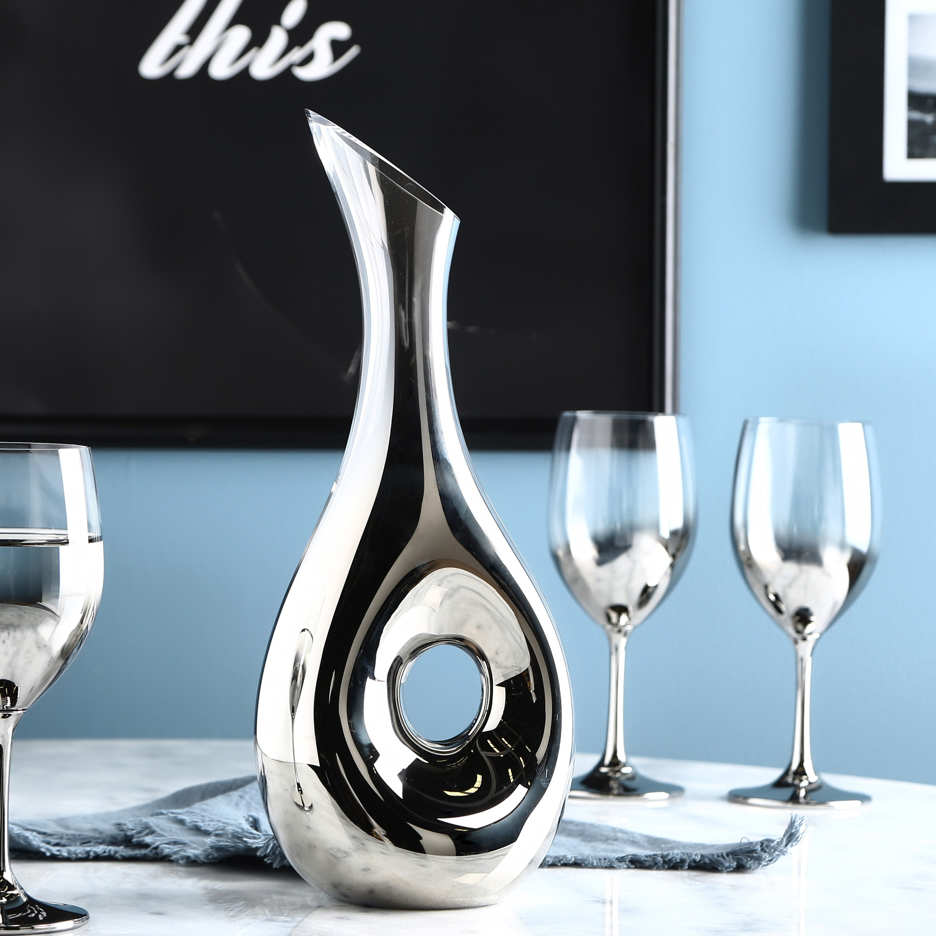 Triton Glass Decanter - 1.2 L-household-dining-drinkserveware-jugsdecantersandcarafes-image-1