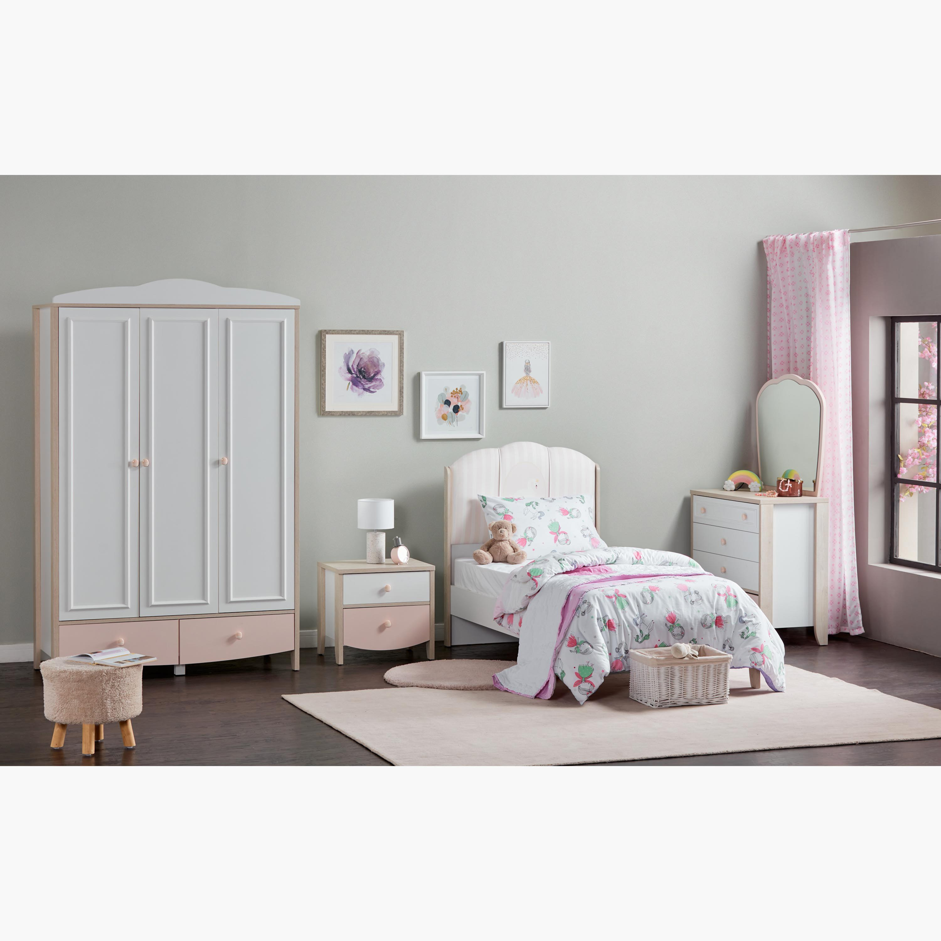 Shop Swan 2-Drawer Dual Toned Nightstand | Home Centre Qatar
