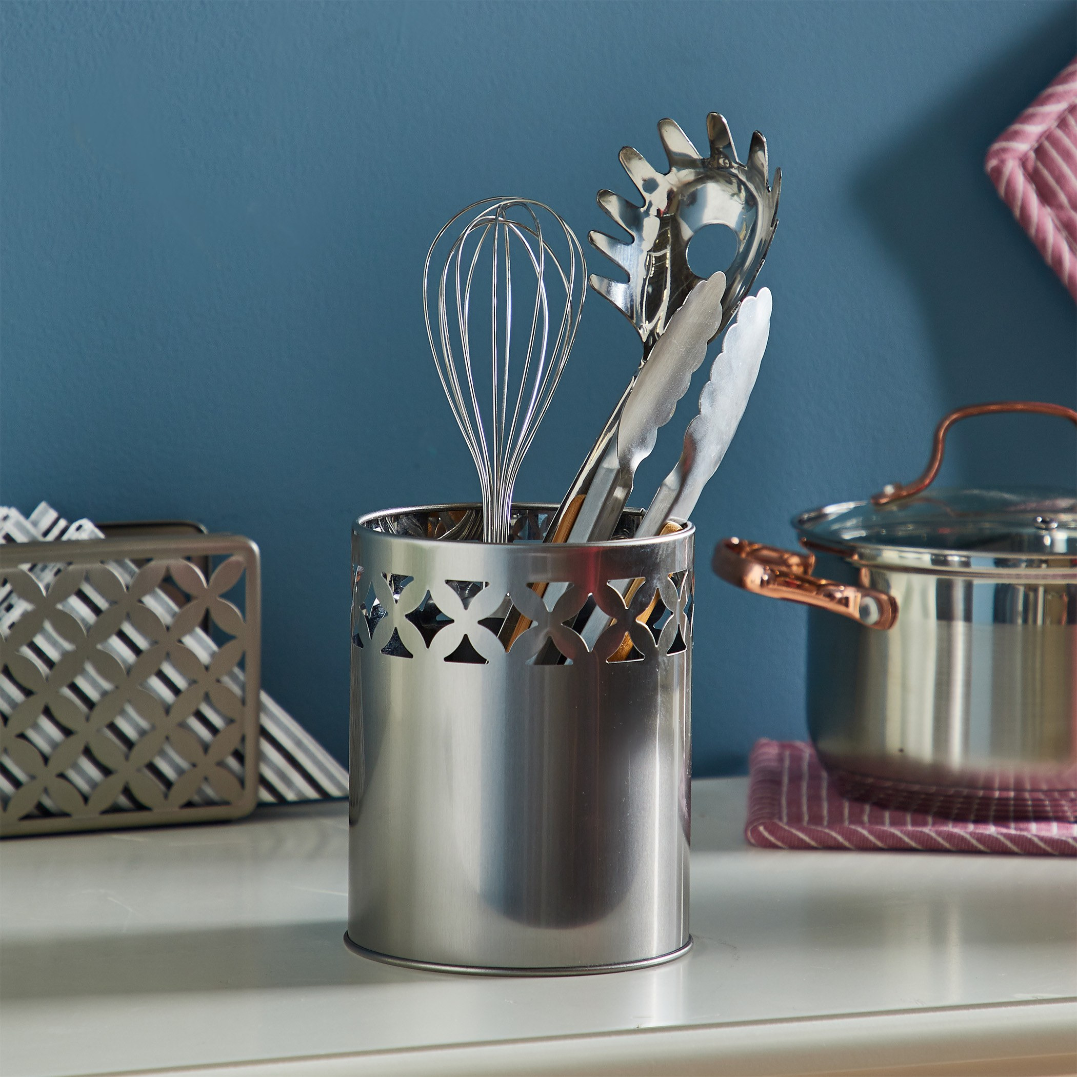 Steel Utensil Holder-household-kitchen-kitchenorganising-countertoporganising-image-1