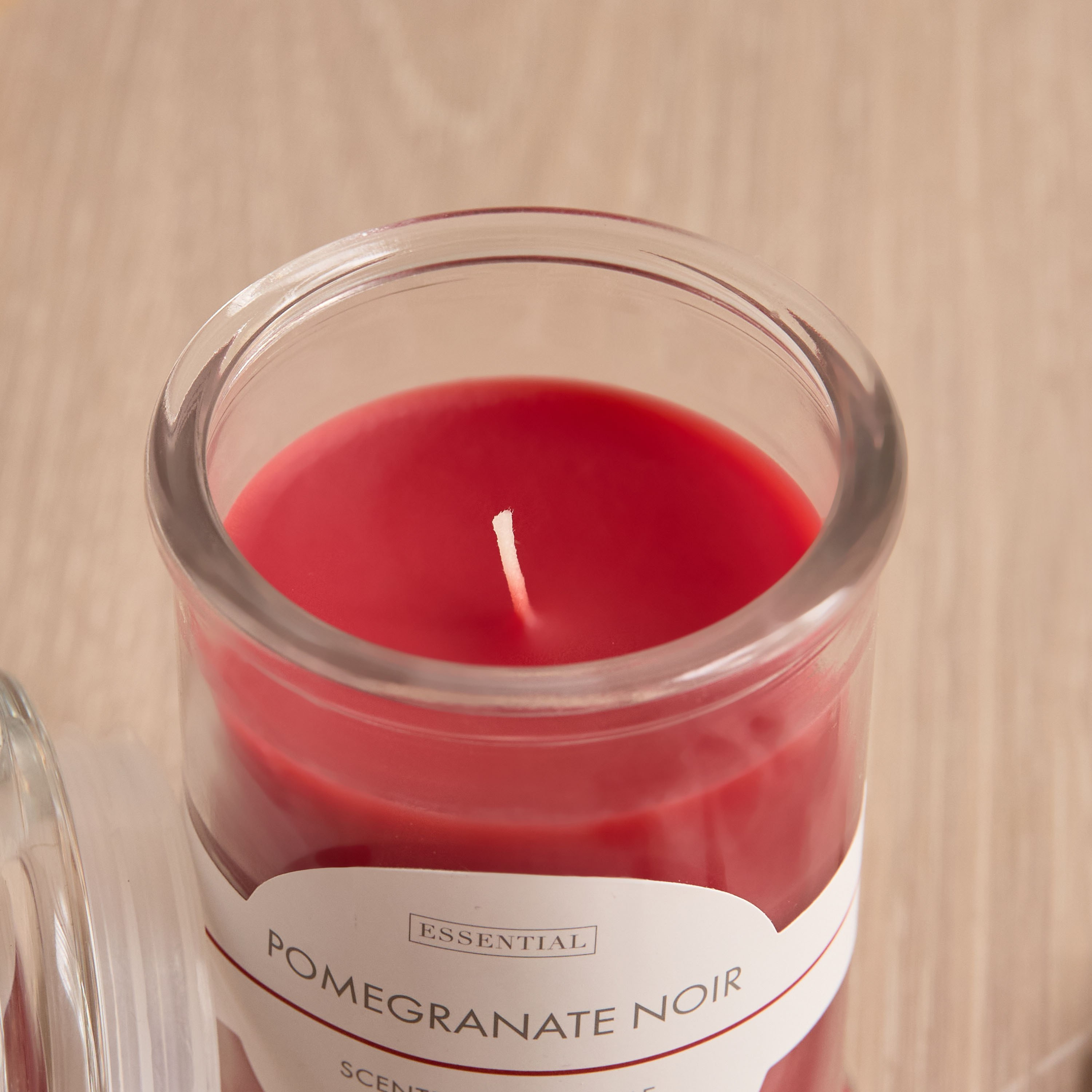 Essentials Pomegranate Noir Scented Glass Jar Candle-household-homefragrance-candles-image-2