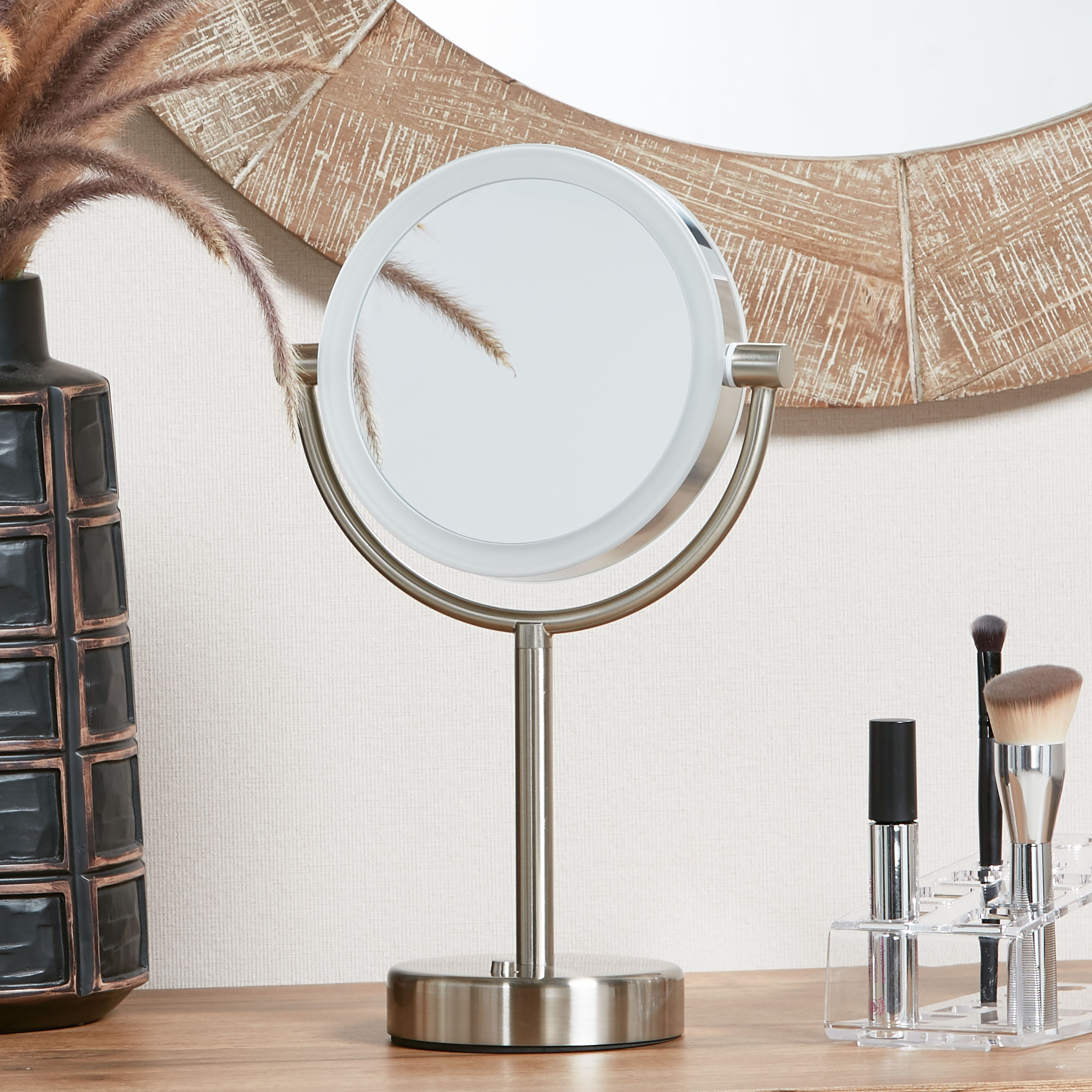 LED Double Sided Table Mirror - 18 cm-household-bathandlaundry-bathmirrors-bathroommirrorsandcabinets-image-2