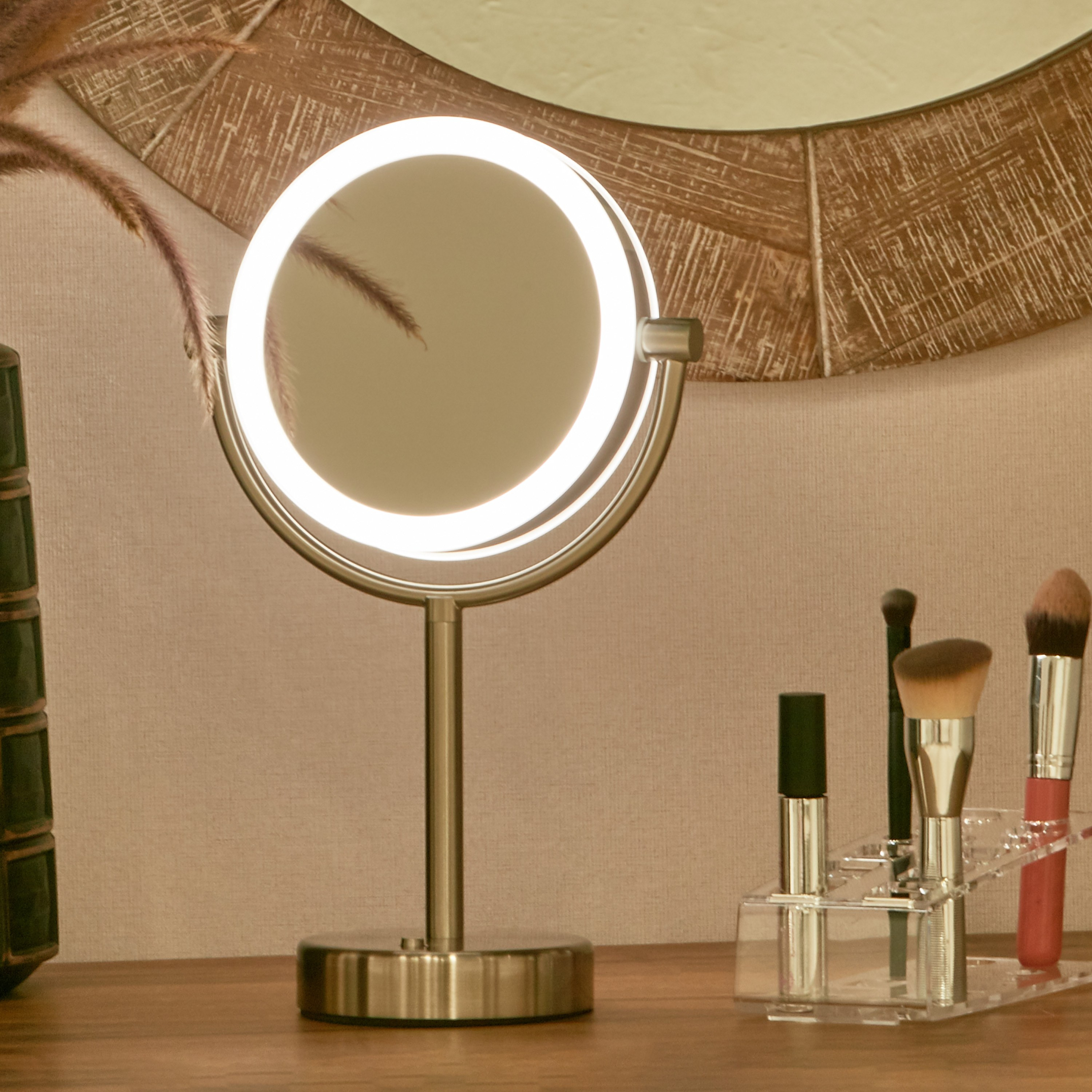 LED Double Sided Table Mirror - 18 cm-household-bathandlaundry-bathmirrors-bathroommirrorsandcabinets-image-3