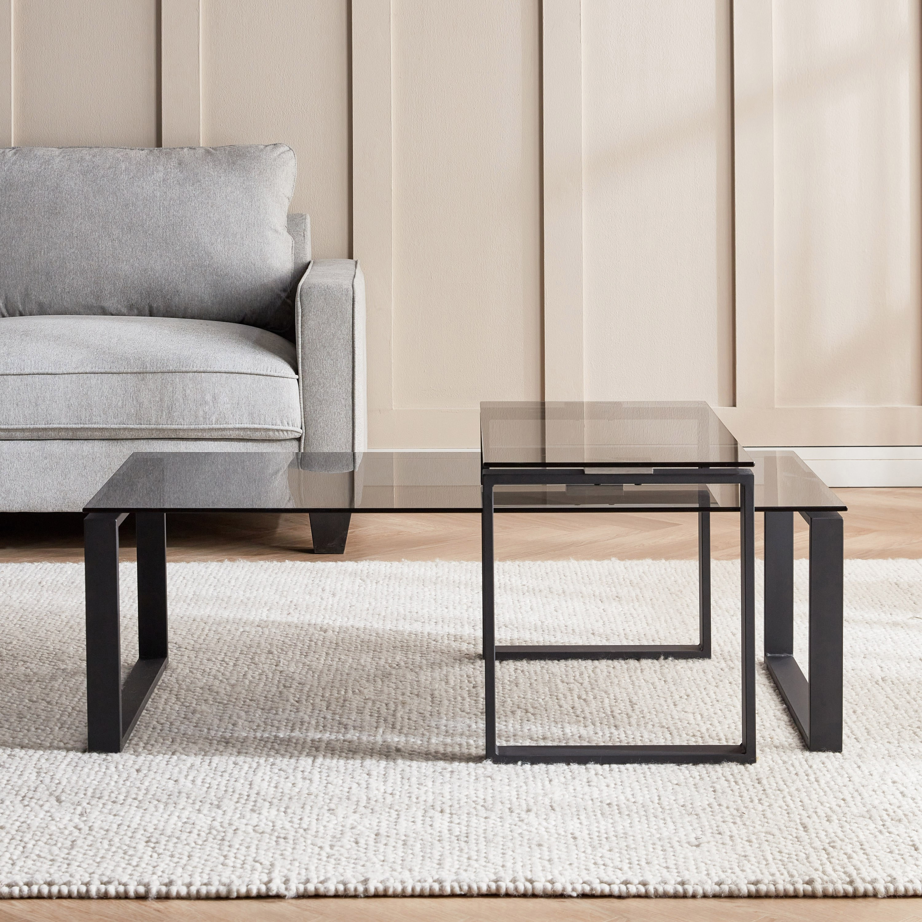 Glass end tables set of deals 2