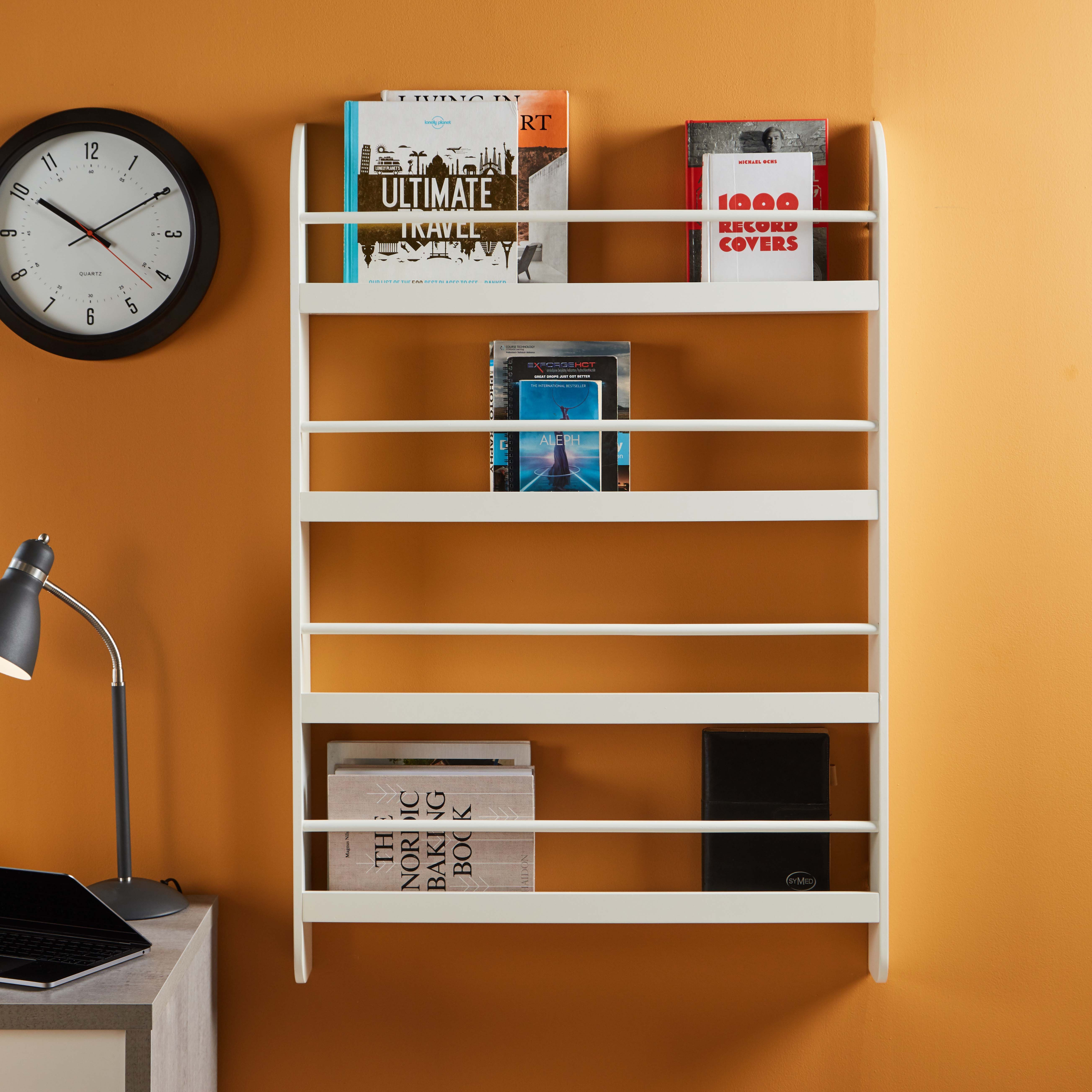 خزانة كتب خشبية متينة بأربعة أرفف - غاري - 80x12x118 سم-babyandkids-decorandlighting-decor-shelves-image-1