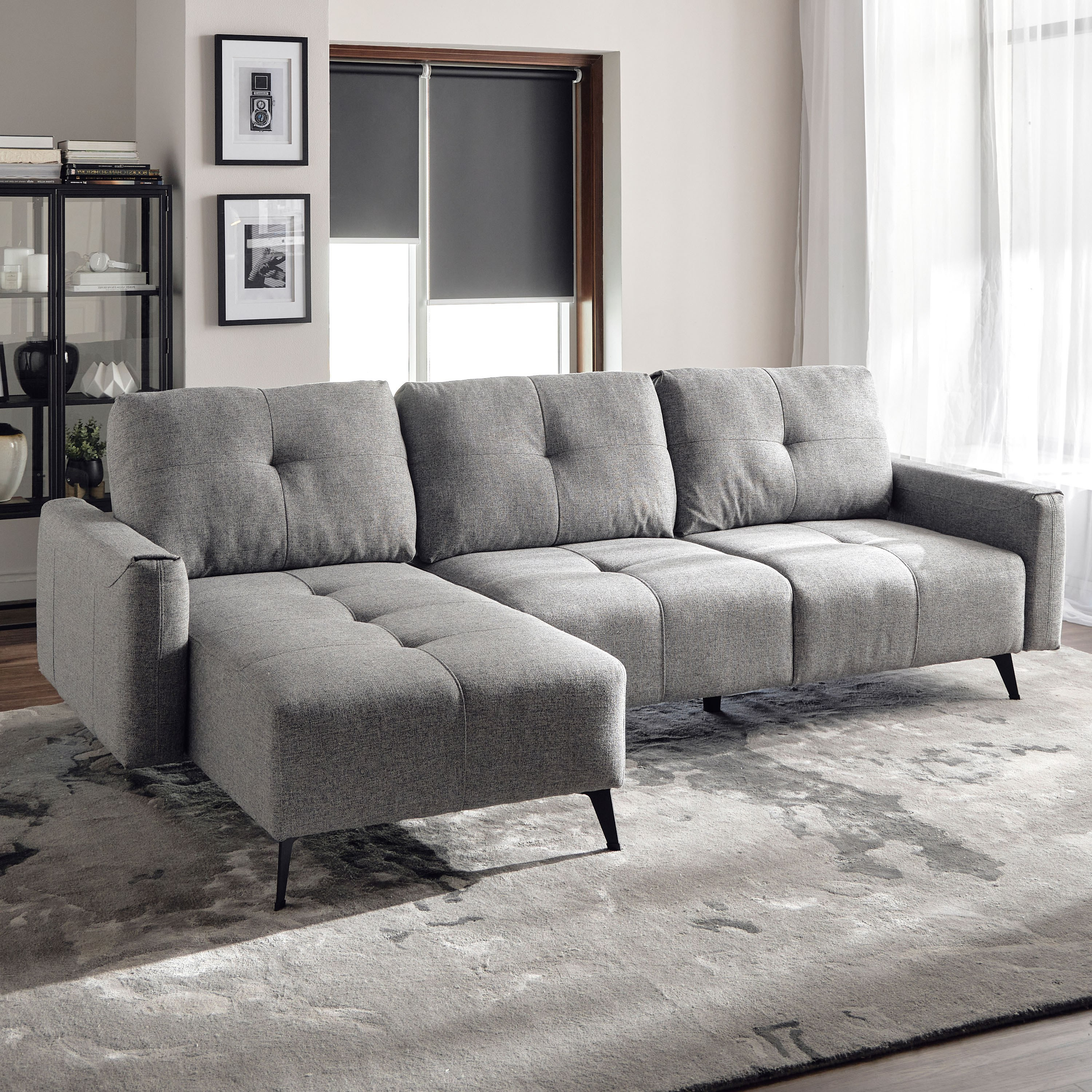 Monarco 3-Seater Fabric Left Corner Sofa