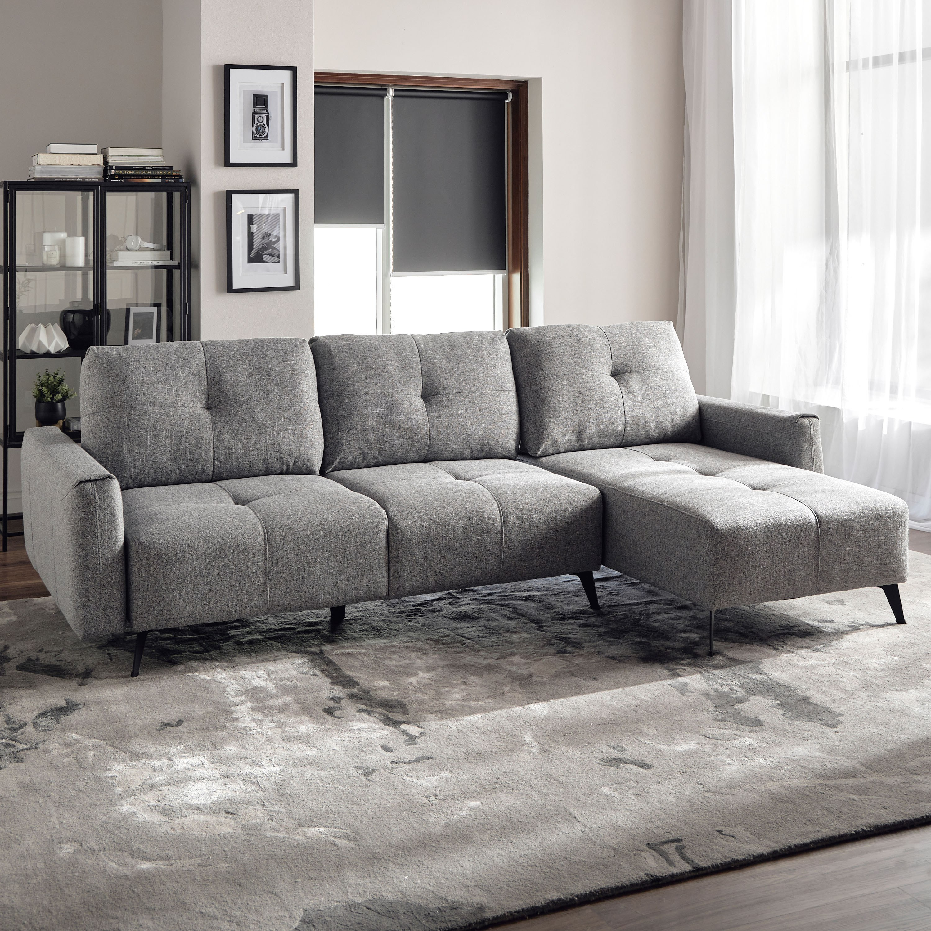 Corner sofa grey deals fabric