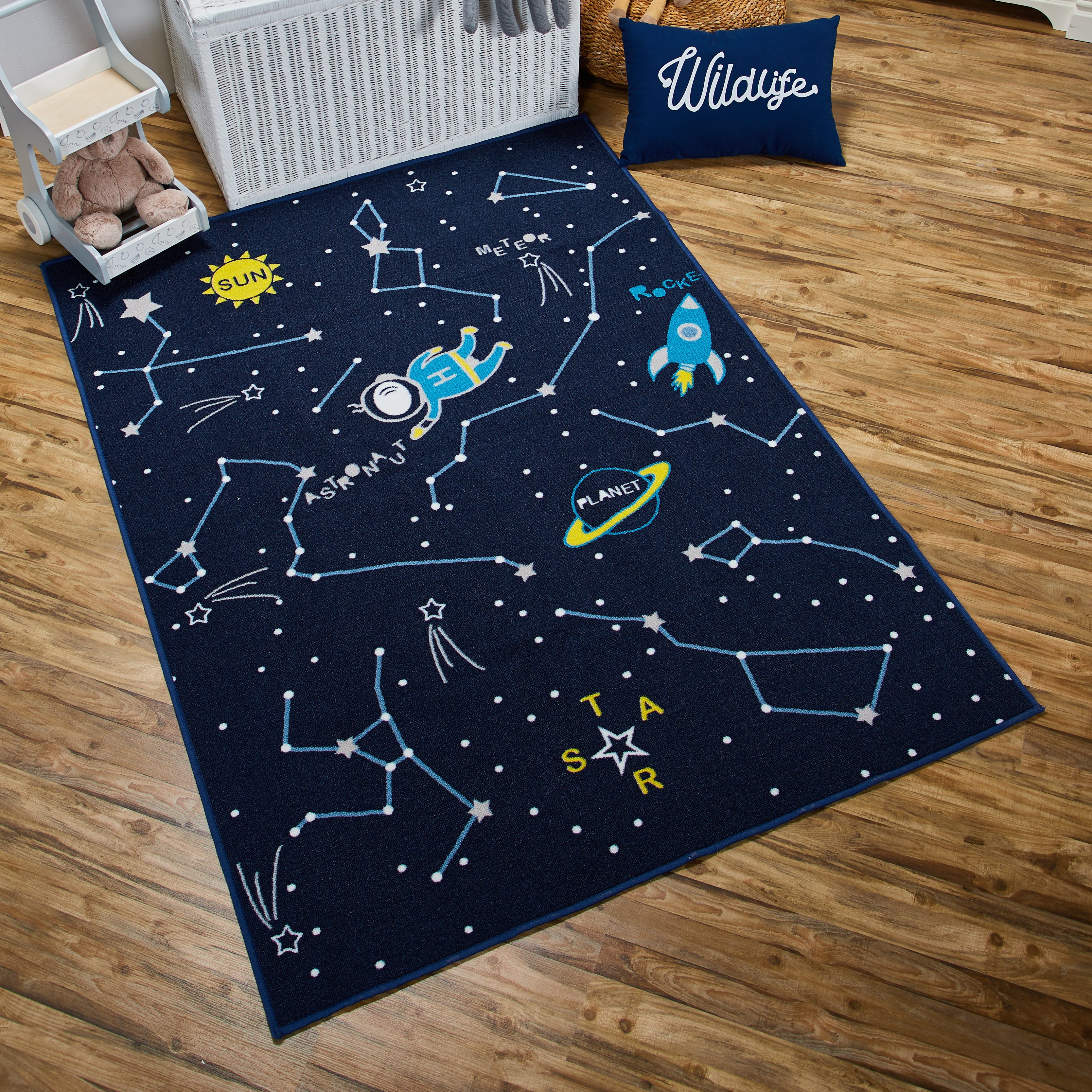 Ozzie Space Printed Rug - 120x160 cms-babyandkids-rugsandcarpets-rugs-image-1