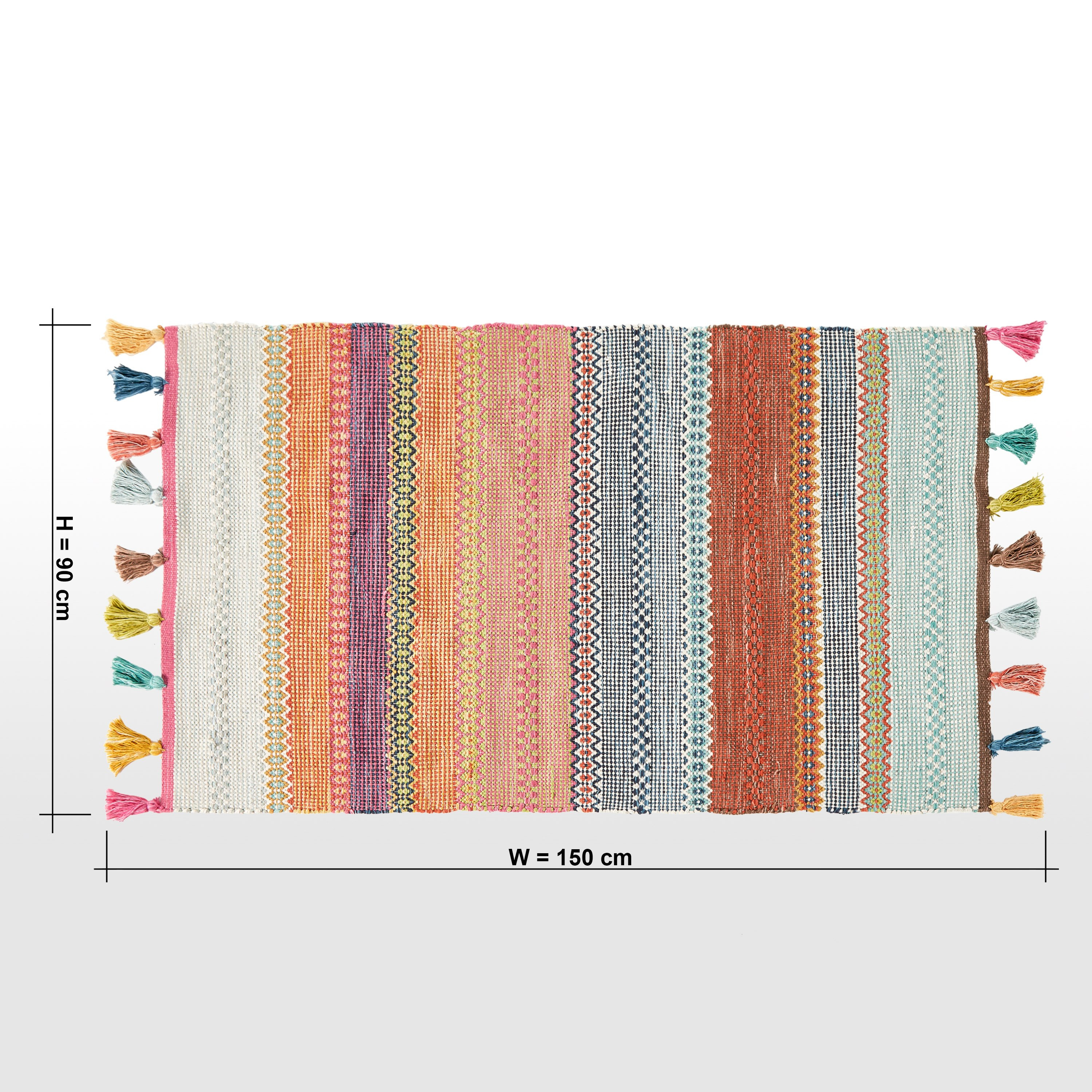 Bright Stripe Handwoven Rug - 90x150 cm-household-rugsandcarpets-rugs-image-7
