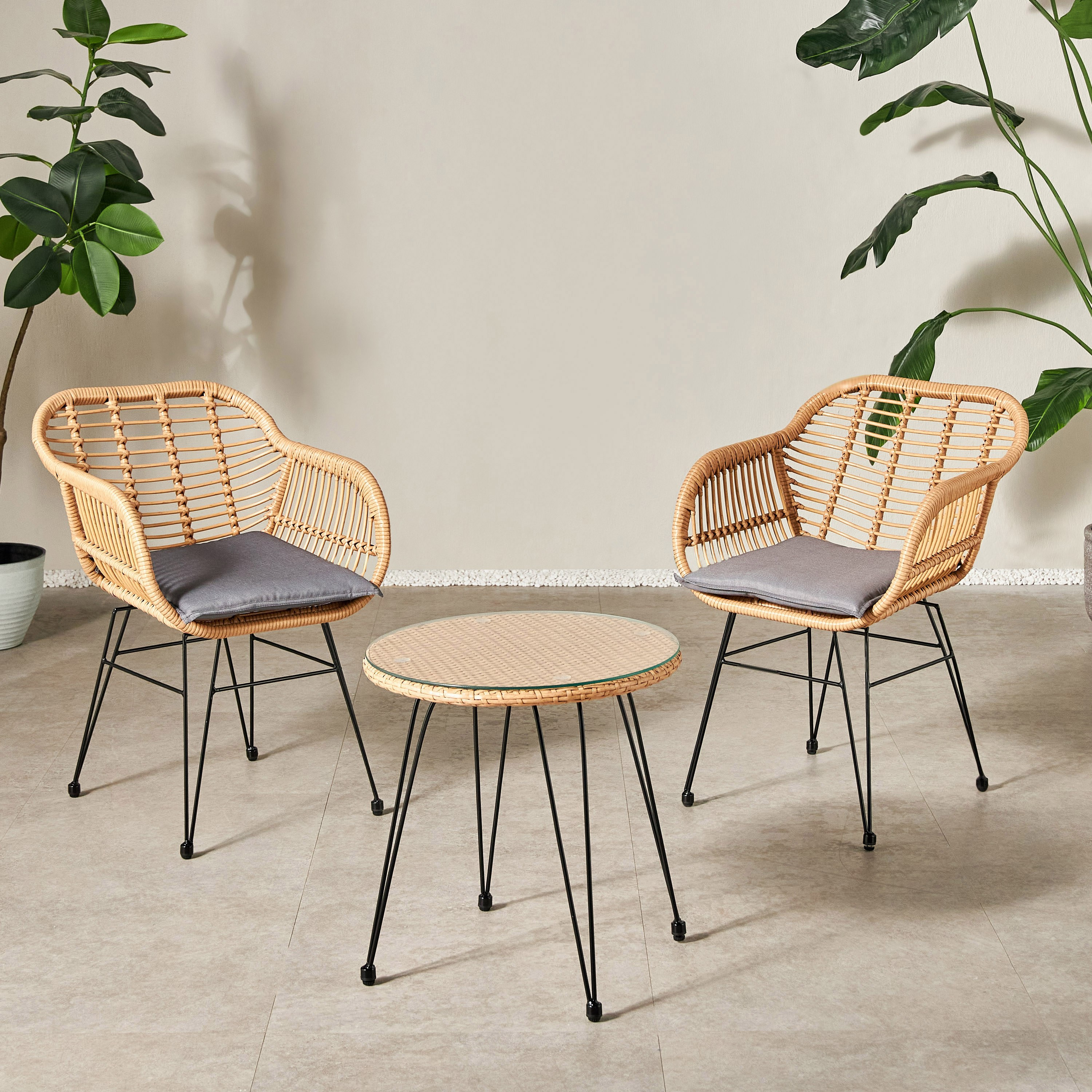 Darius 2-Seater Outdoor Tea Table Set