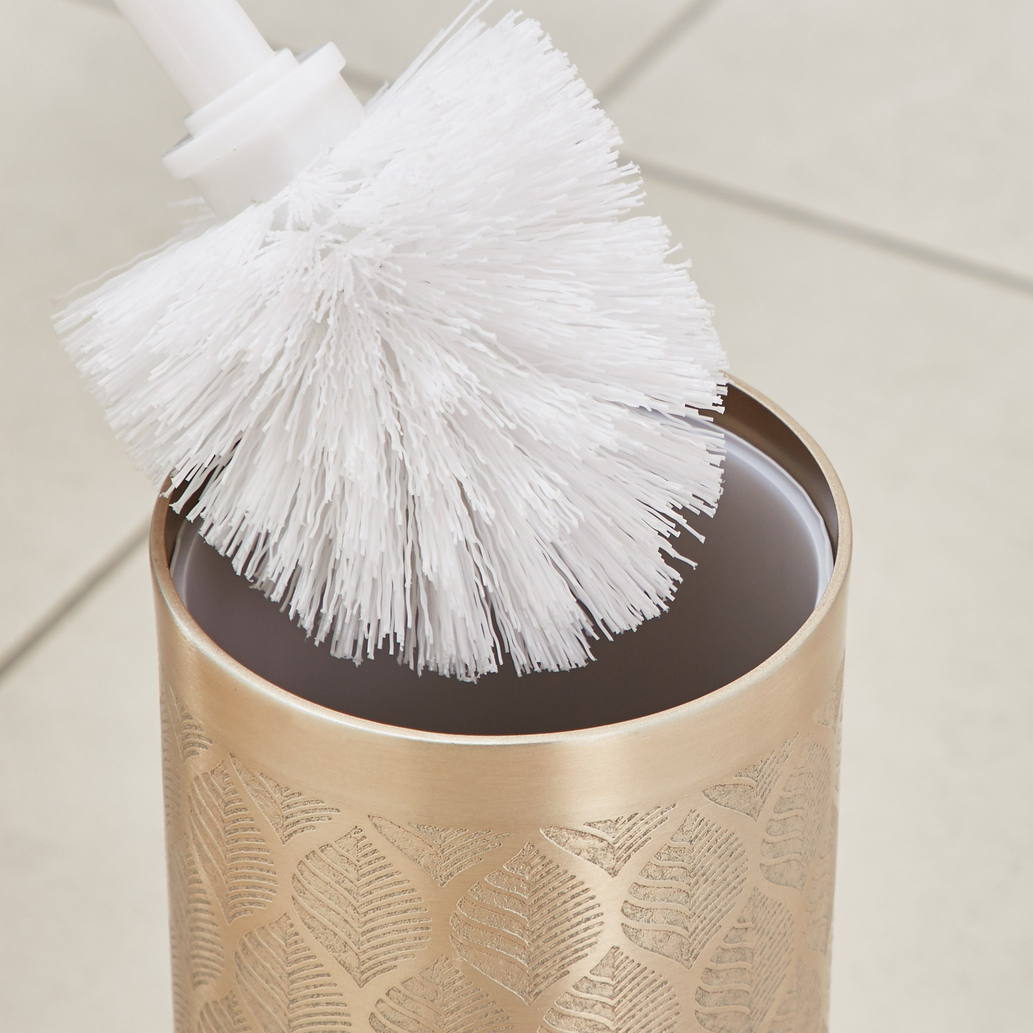 Golden Leaf Toilet Brush Holder-household-bathandlaundry-bathaccessories-toiletbrushholders-image-2