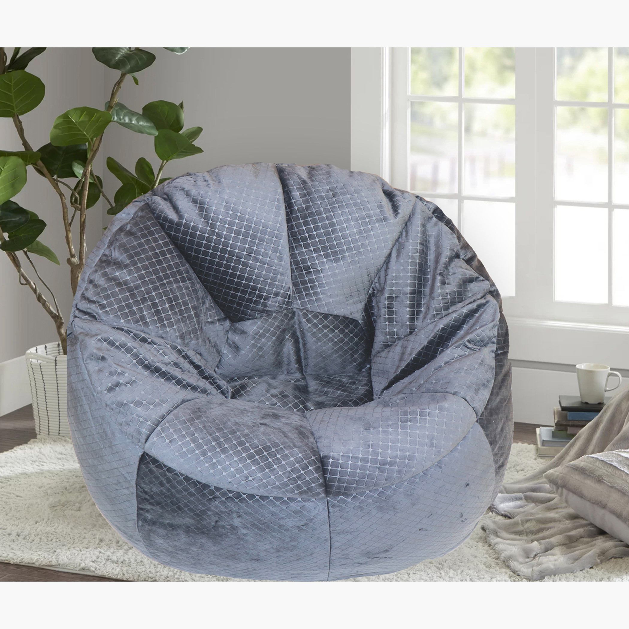 Velvet Bean Bag - 90x90 cm-household-cushionsandthrows-beanbags-image-1