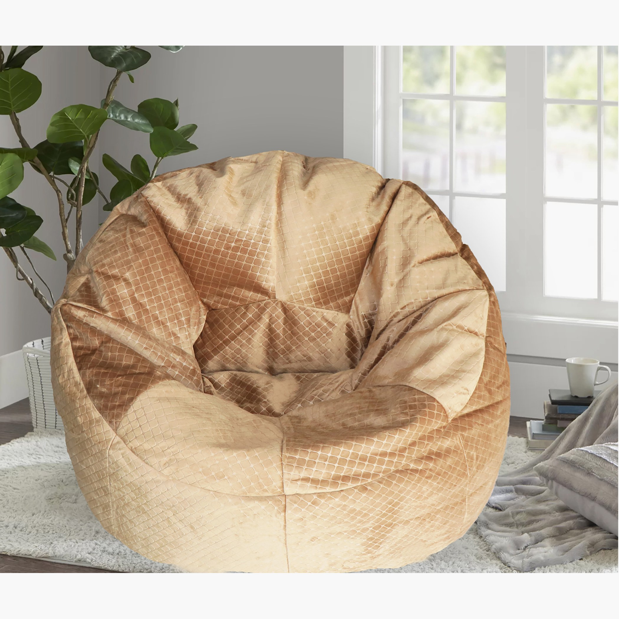 Velvet Bean Bag - 90x90 cm-household-cushionsandthrows-beanbags-image-2