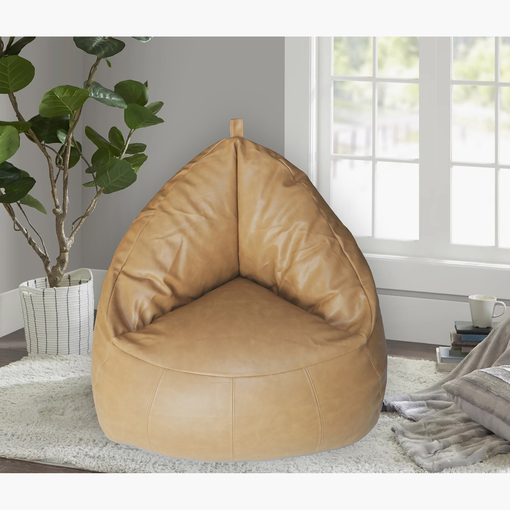 كرسي محشو بالكريات من الجلد الصناعي-household-cushionsandthrows-beanbags-image-1