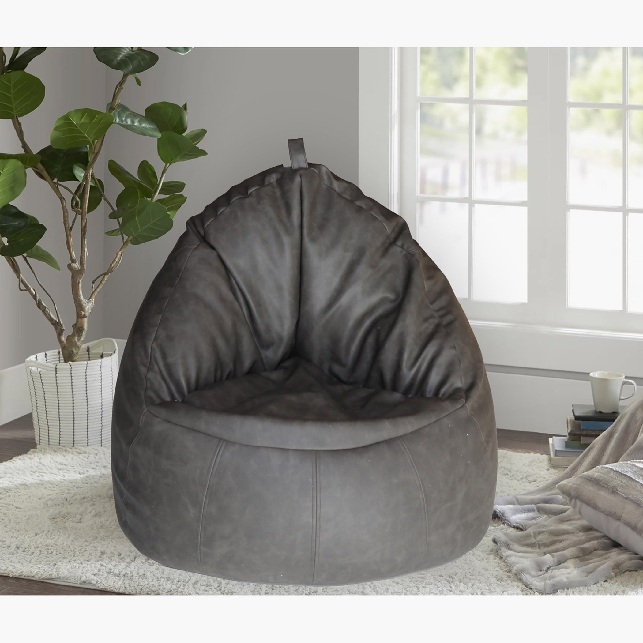 كرسي محشو بالكريات من الجلد الصناعي-household-cushionsandthrows-beanbags-image-2