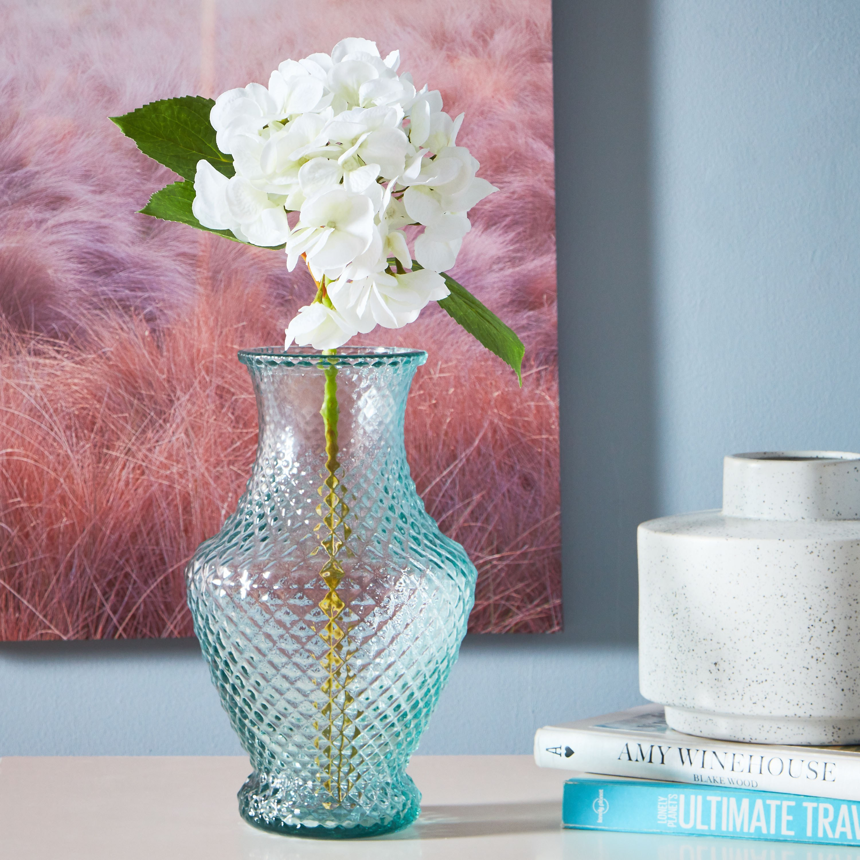 Hydreagea Lavender Single Stem Flower - 46 cms-household-gardenandoutdoor-artificialflowersandplants-stems-image-1