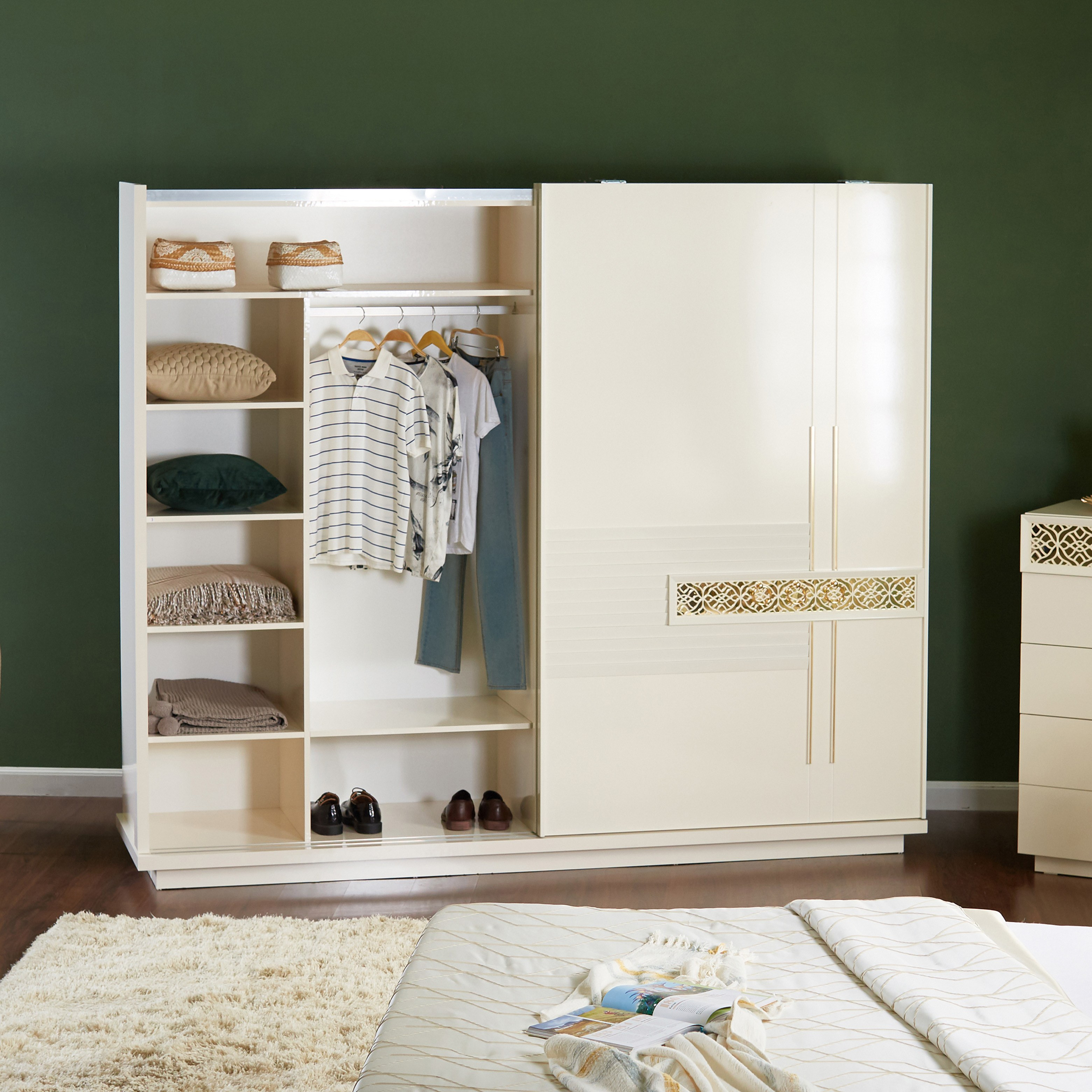 Wardrobes with deals lights and mirrors