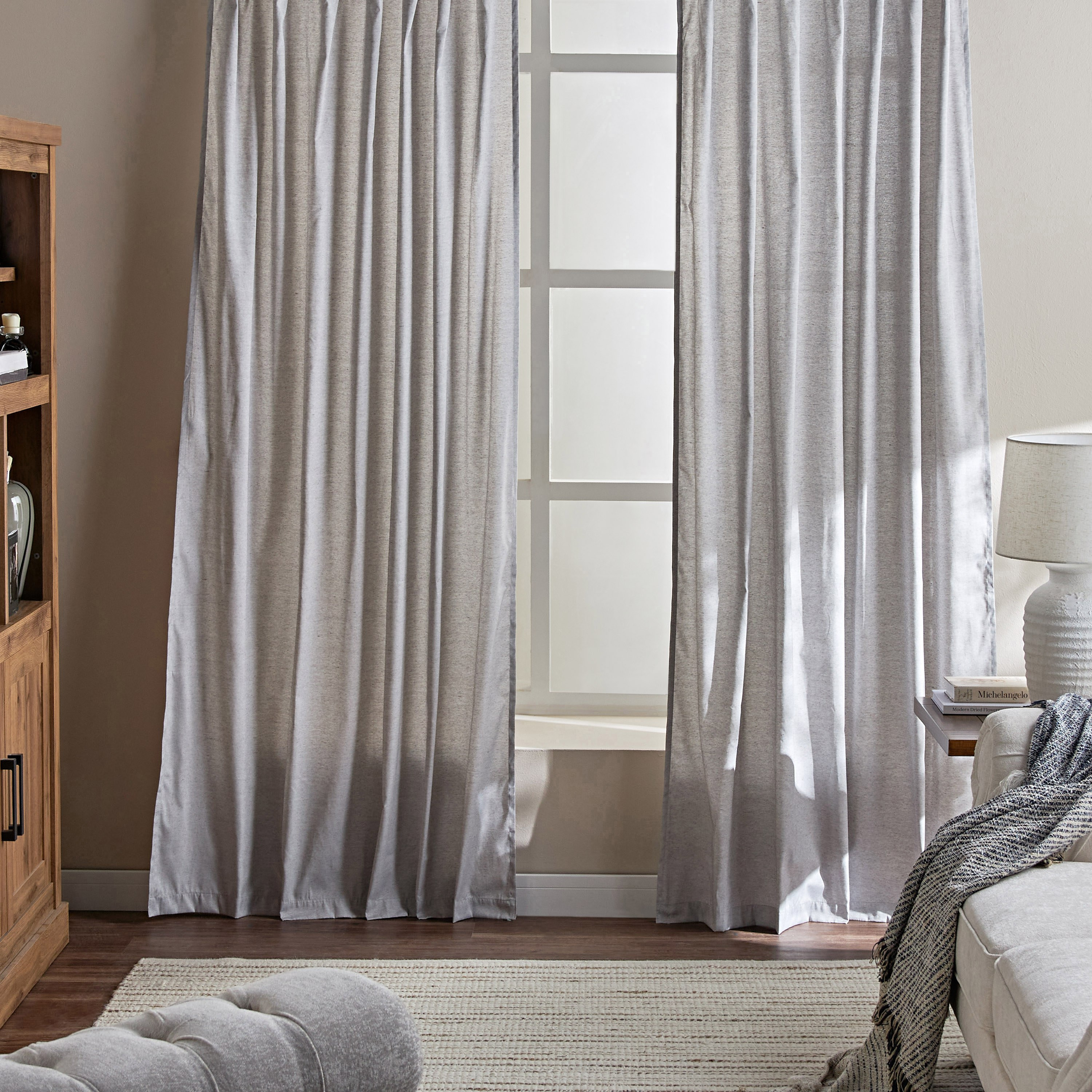 Henley 2-Piece Plain Curtain Set - 130x240 cm-household-windows-curtains-image-4