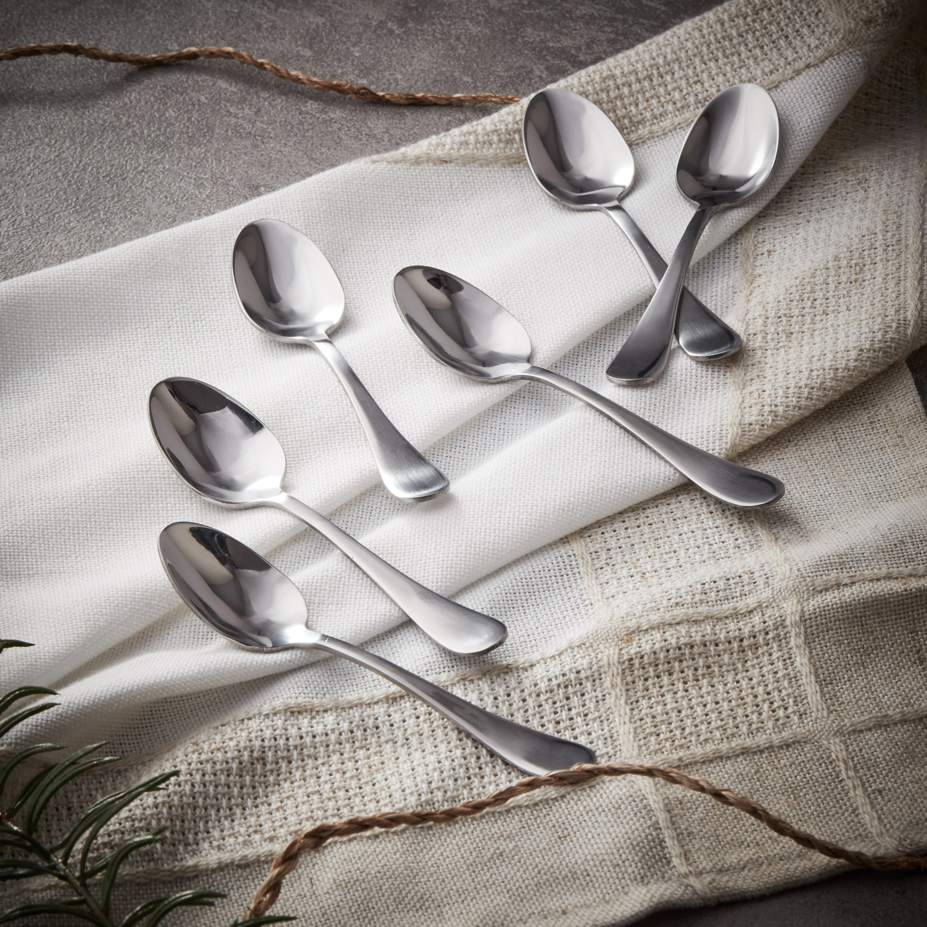 Rosemary Stainless Steel Mocca Spoon - Set of 6-household-dining-cutlery-spoonsforksandknives-image-1