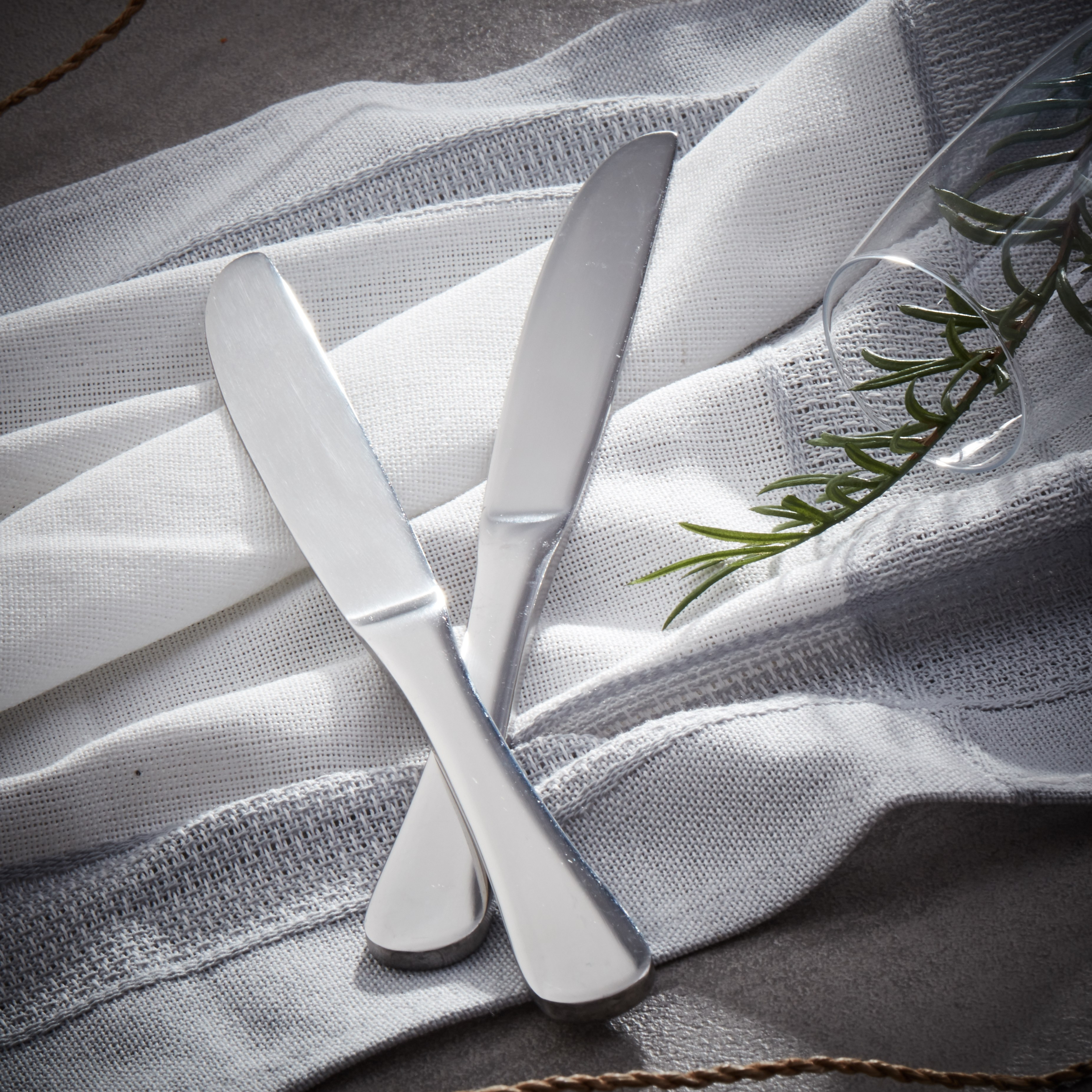 Rosemary Stainless Steel Dinner Knife - Set of 2-household-dining-cutlery-spoonsforksandknives-image-1